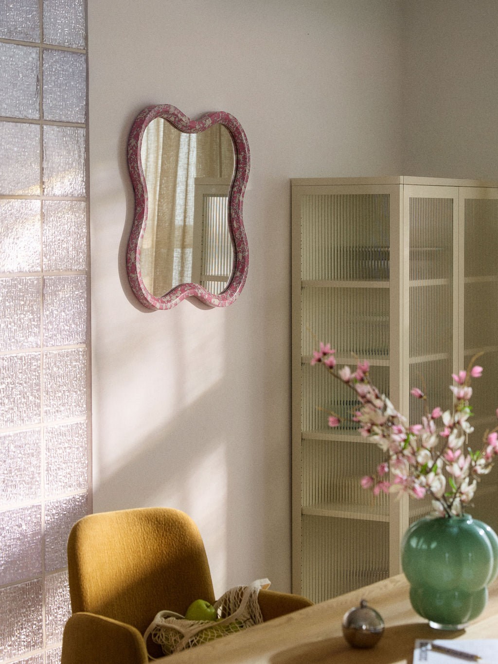Elara Wall Mirror with Engineered Marble Frame