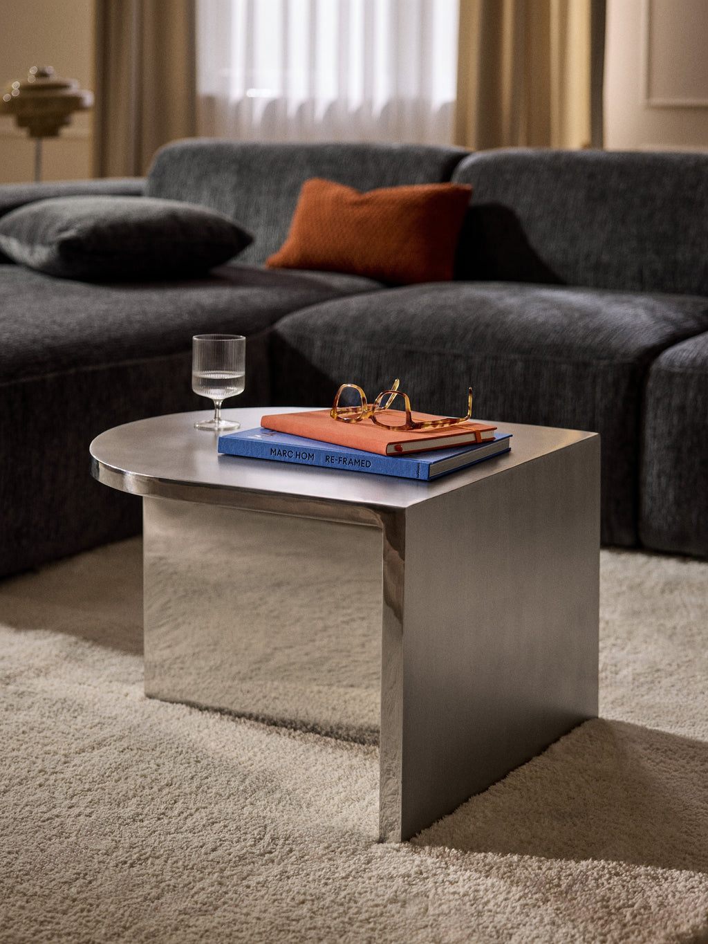 Leander Oval Metal Coffee Table