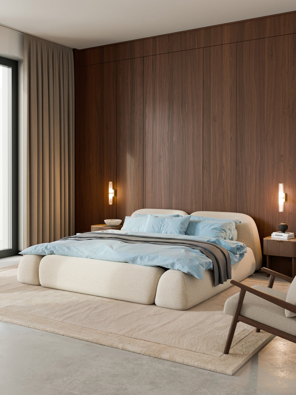 Wolke Upholstered Bouclé Bed