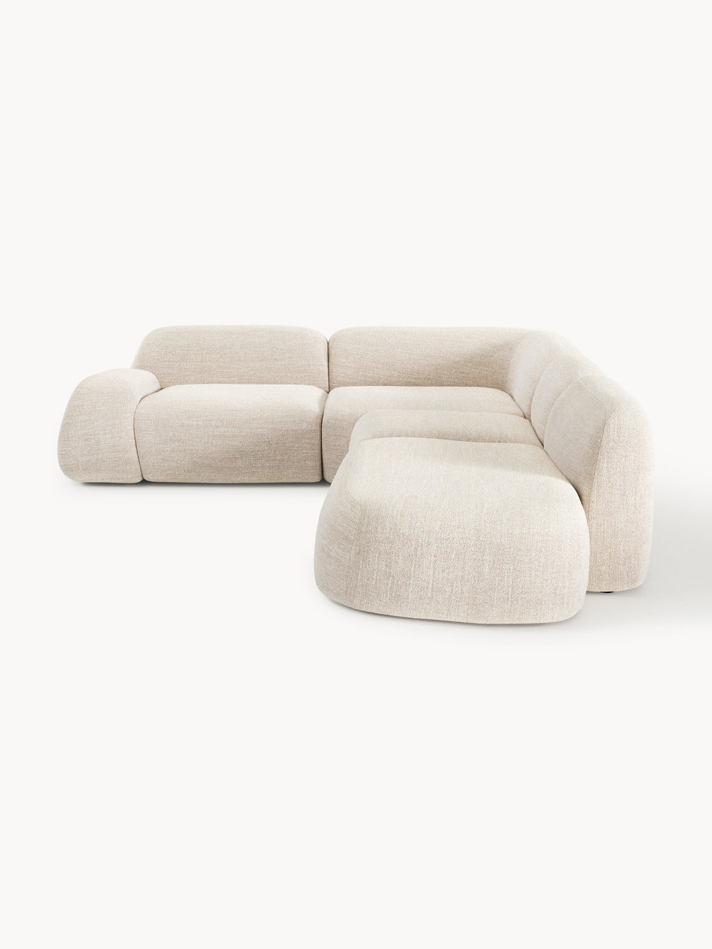 Wolke XL Modular Bouclé Corner Sofa with Chaise End