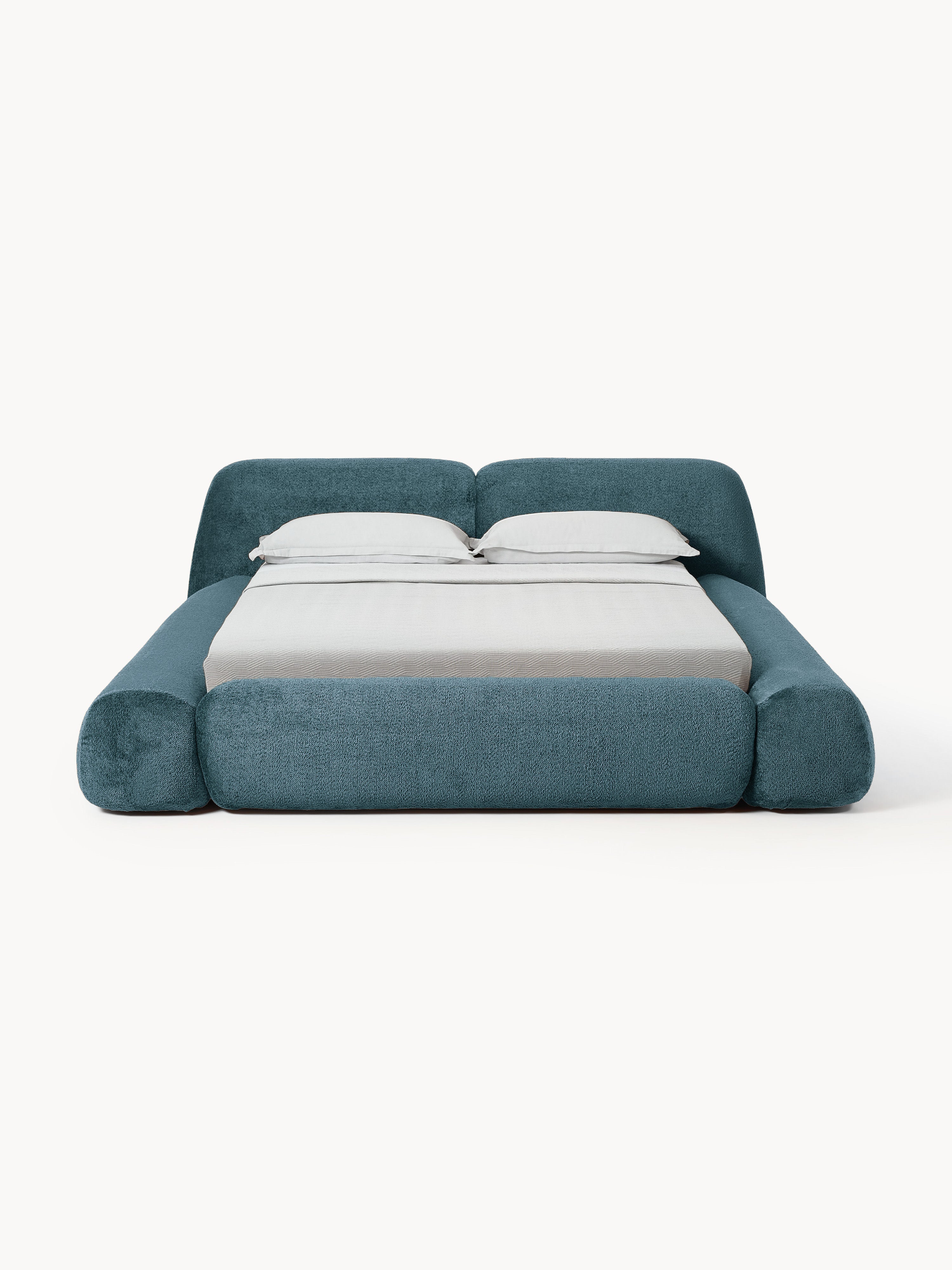 Wolke Upholstered Teddy Bouclé Bed with Storage
