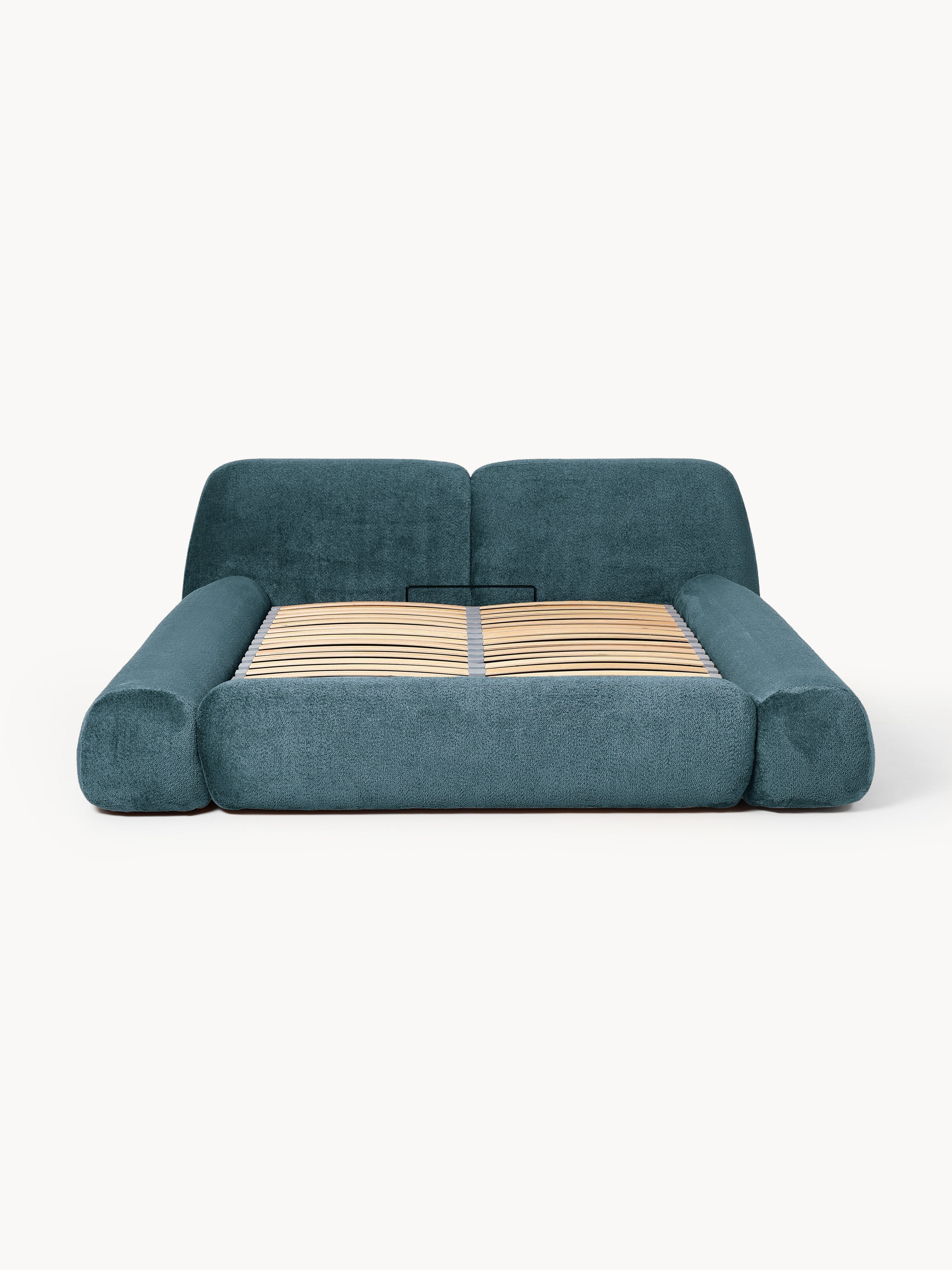 Wolke Upholstered Teddy Bouclé Bed with Storage