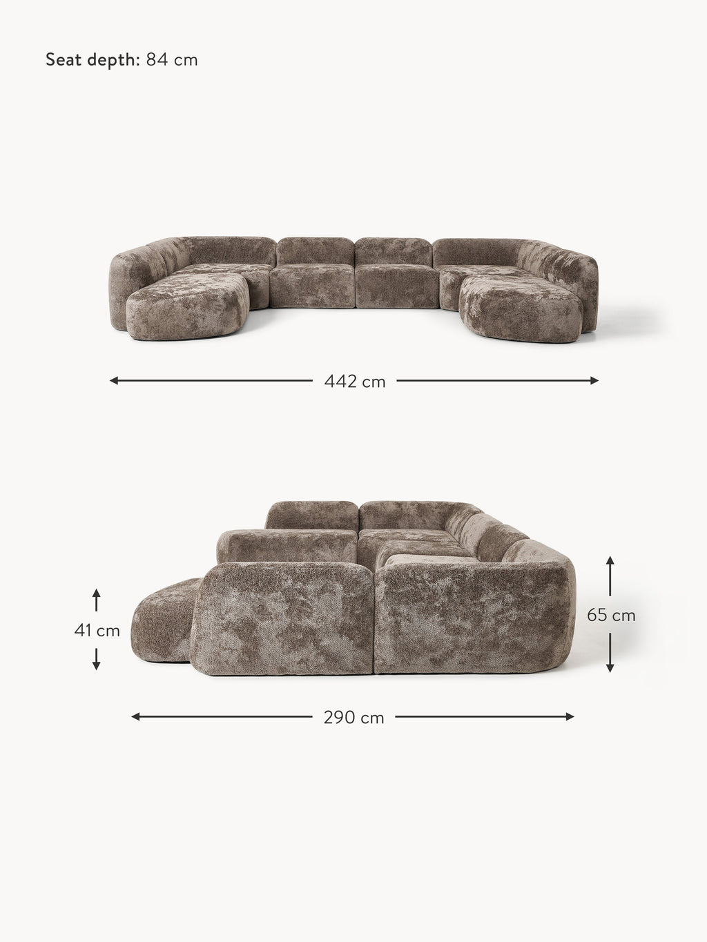 Wolke XL Modular Teddy Bouclé Sofa