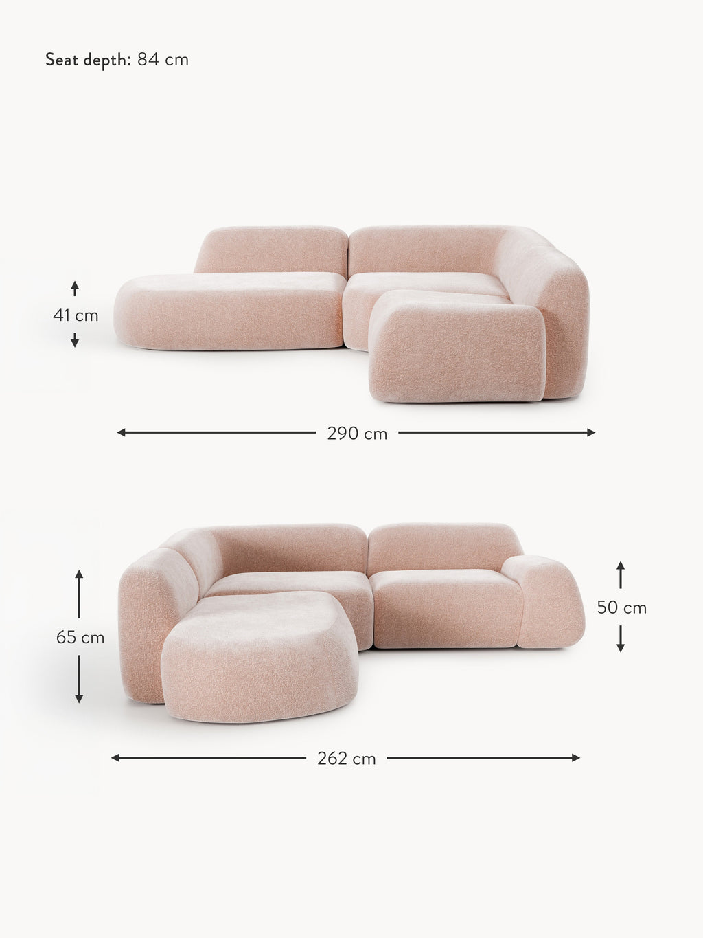 Wolke Modular Corner Sofa (4-seater) with Chaise End