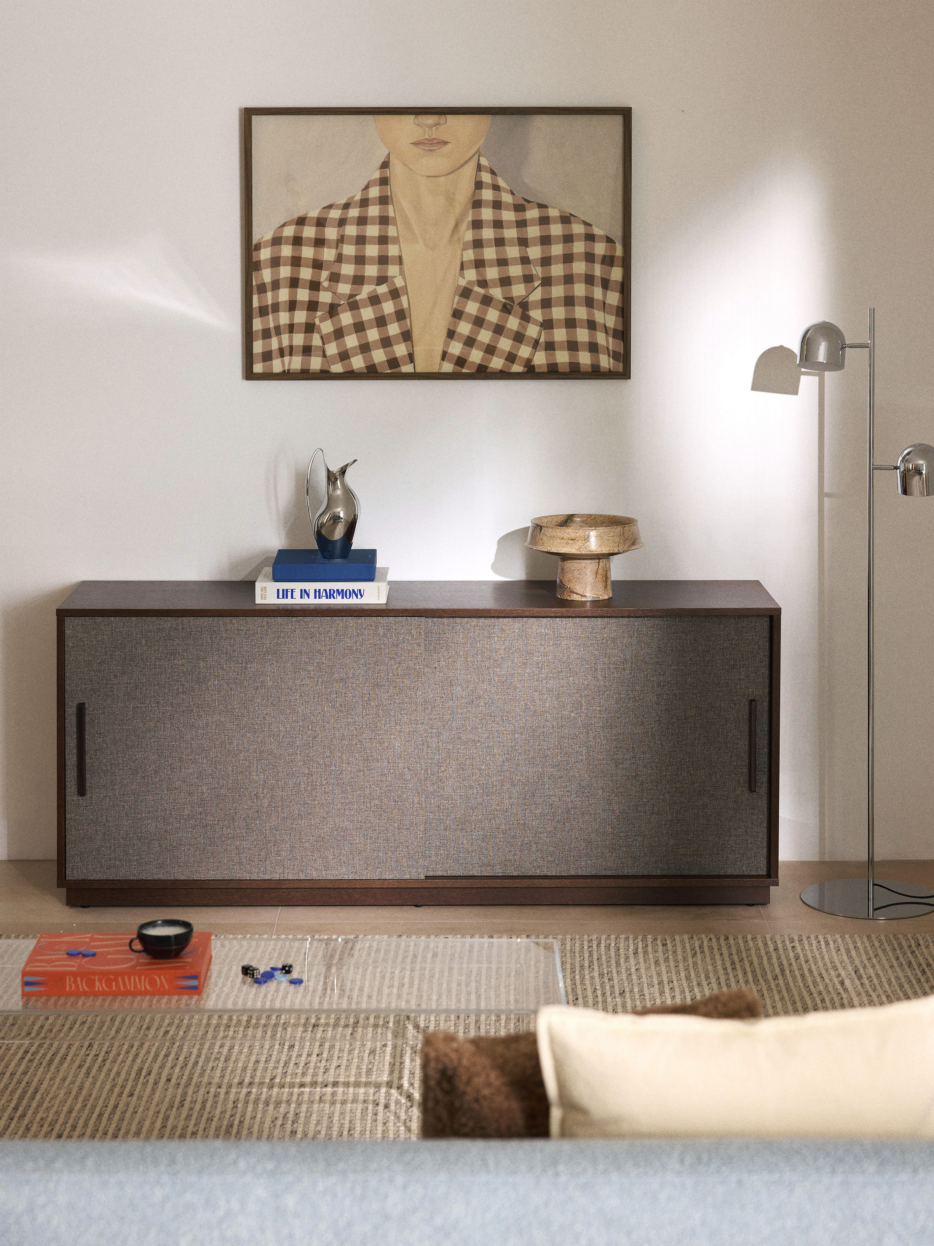 Wisp Wooden Sideboard with Upholstered Front