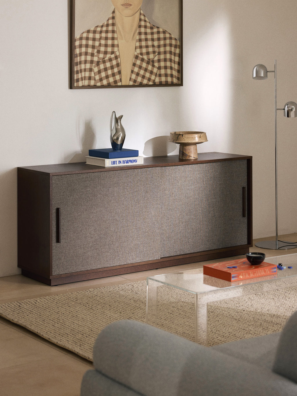 Wisp Wooden Sideboard with Upholstered Front