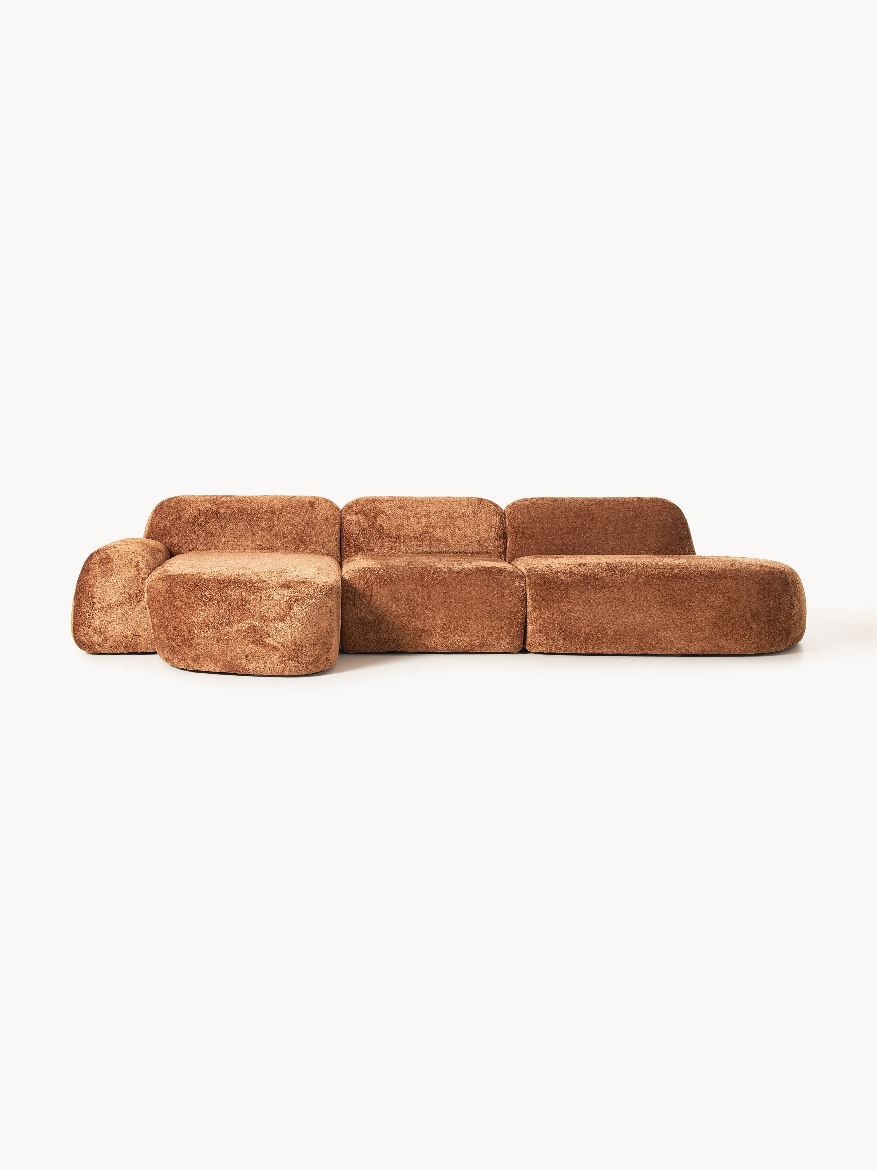 Gallery image 1 - Modular Teddy Bouclé Corner Sofa Wolke (4-seater) with Chaise End