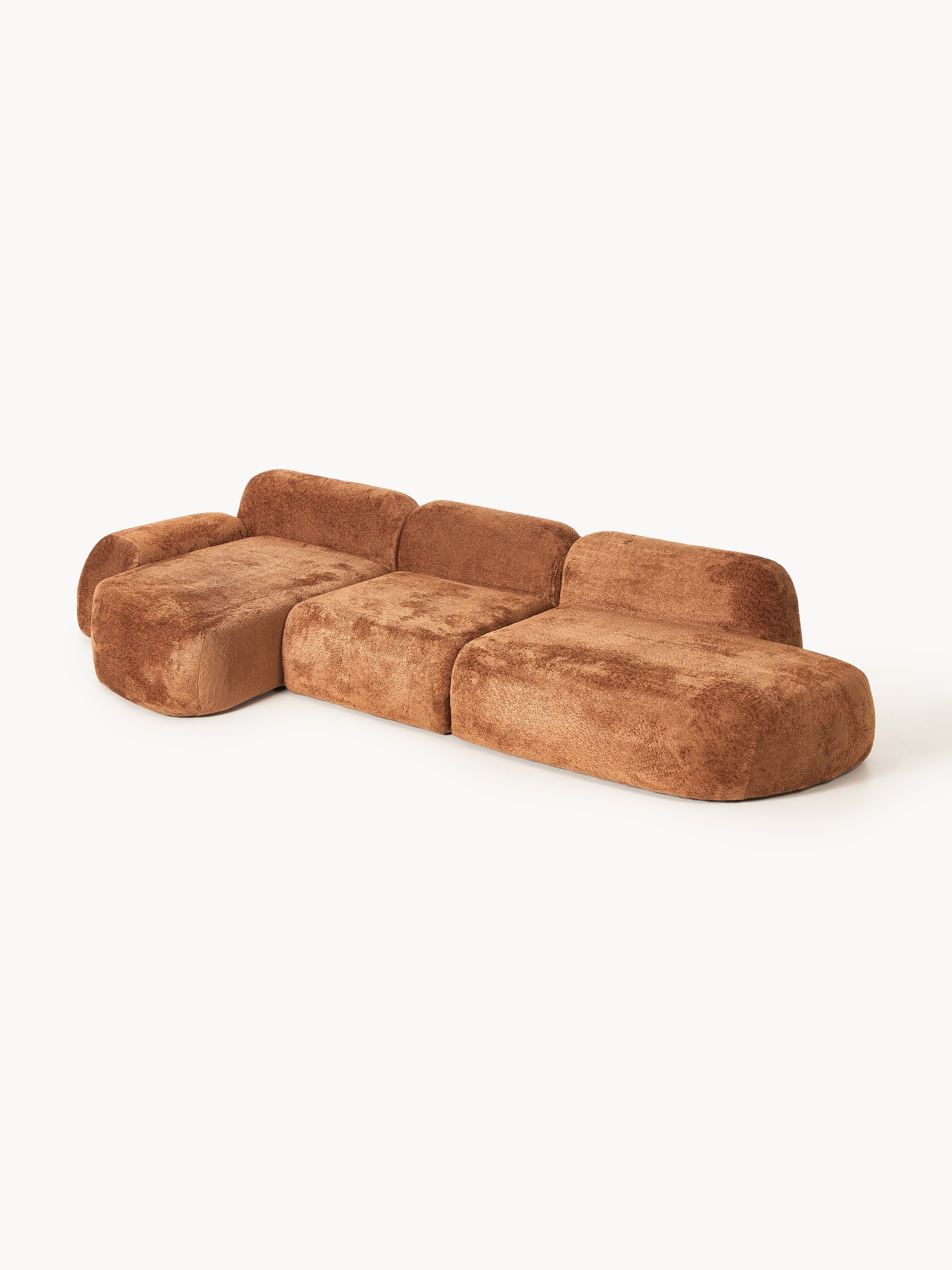 Wolke Modular Teddy Bouclé Corner Sofa (4-seater) with Chaise End