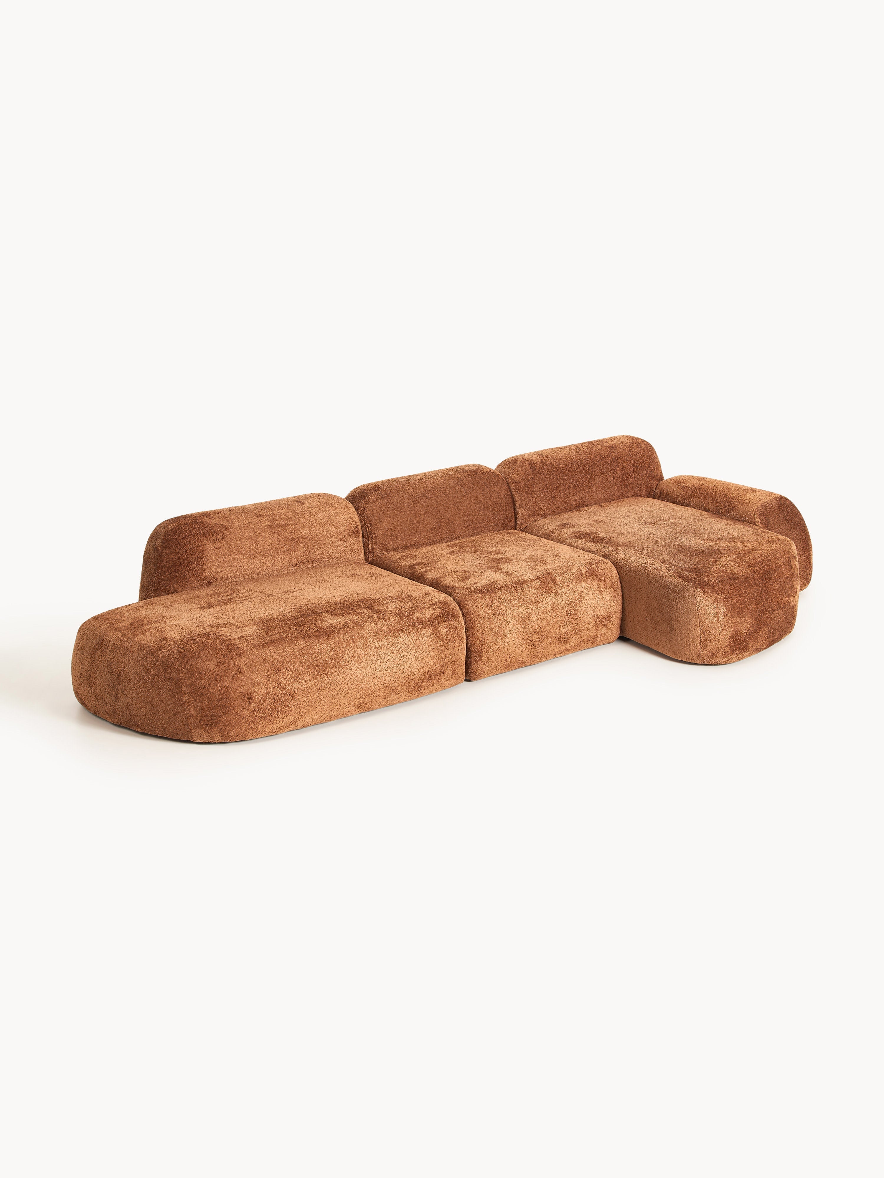 Wolke Modular Teddy Bouclé Corner Sofa (4-seater) with Chaise End