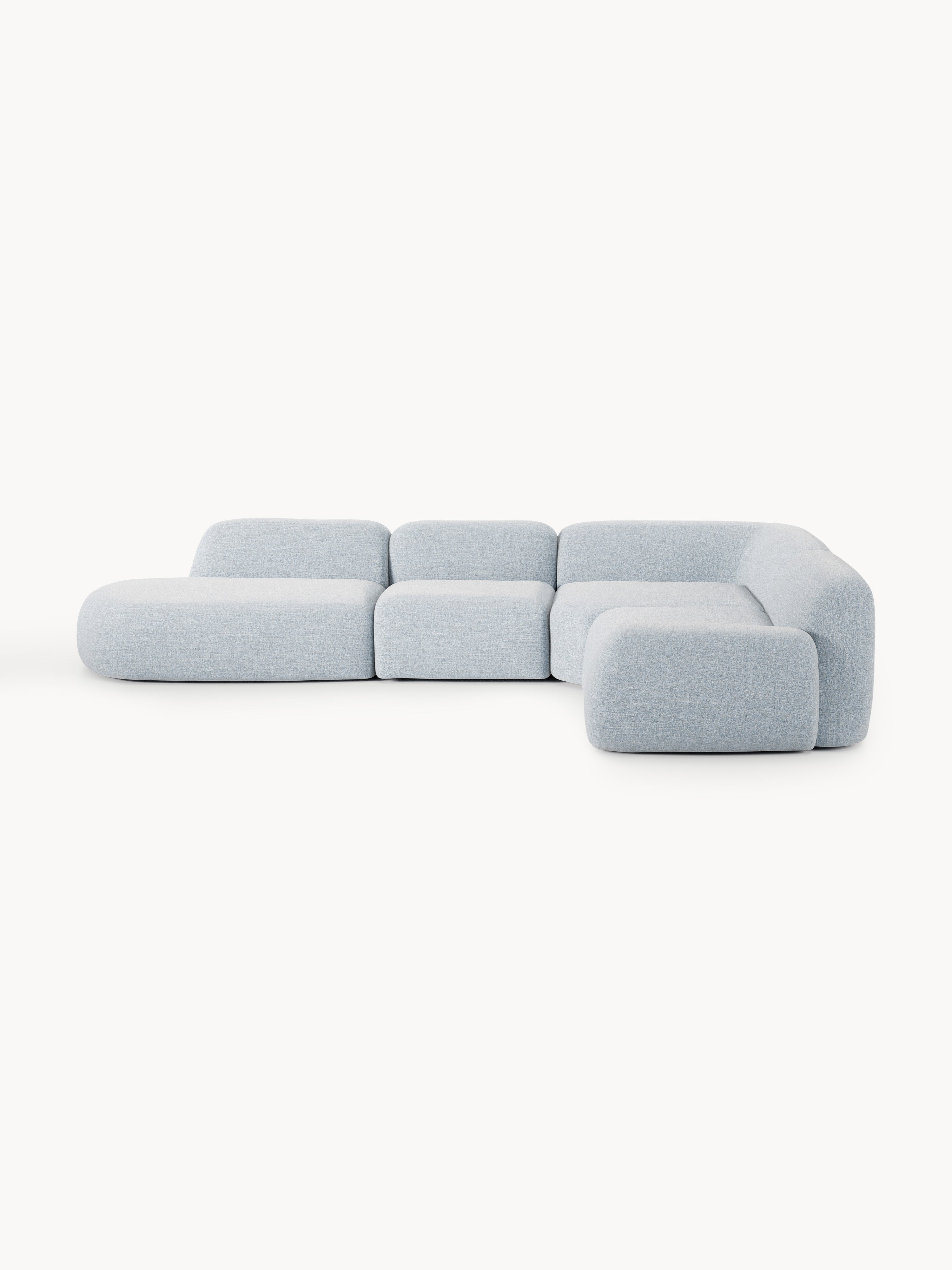 Gallery image 1 - XL Modular Bouclé Corner Sofa Wolke with Chaise End