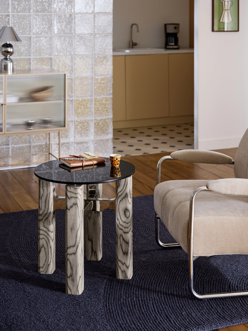 Sam Side Table with Glass Top