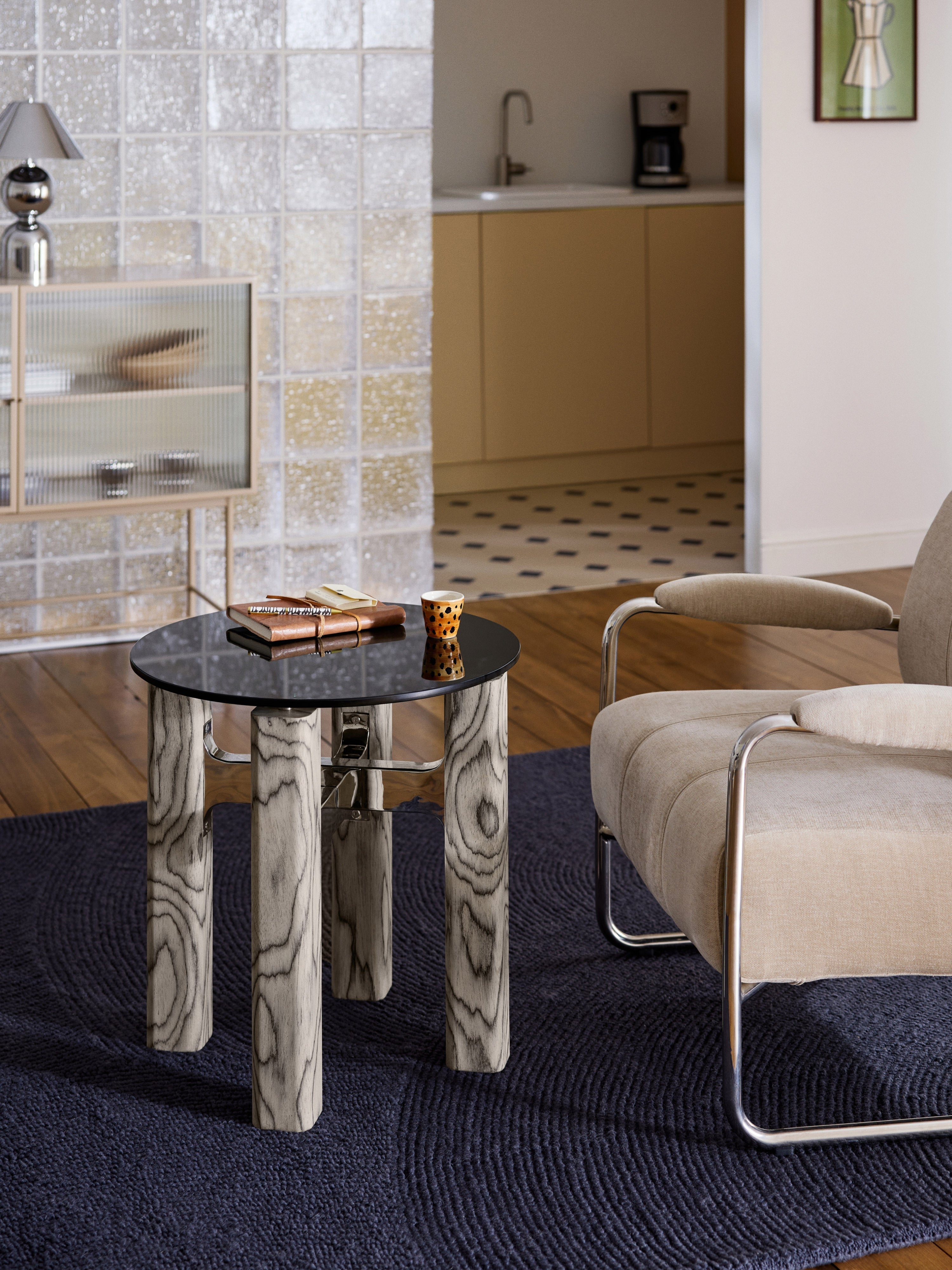 Sam Side Table with Glass Top