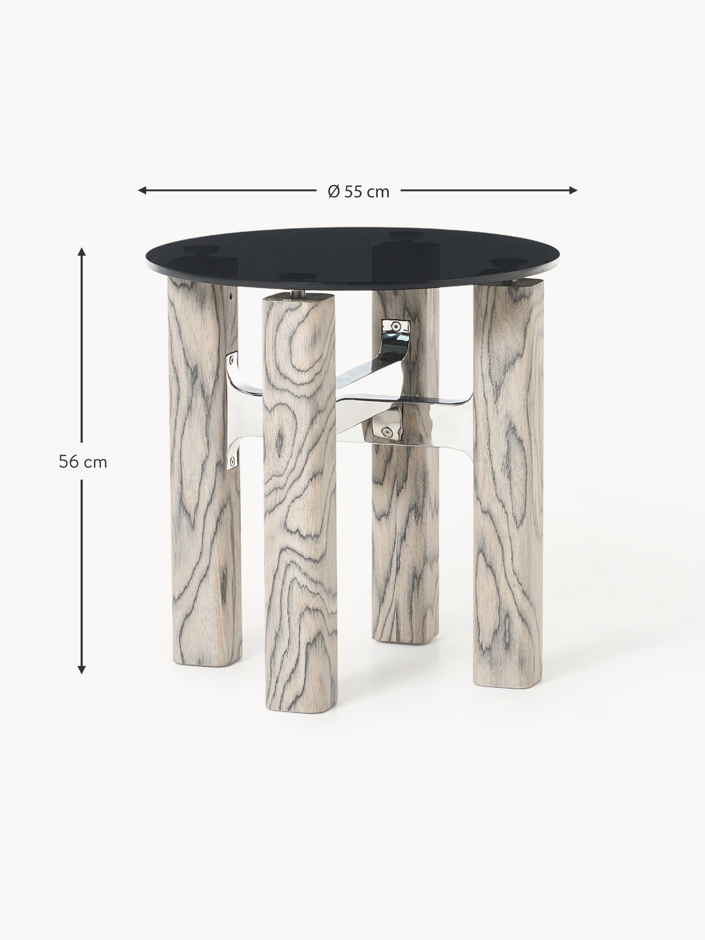 Sam Side Table with Glass Top