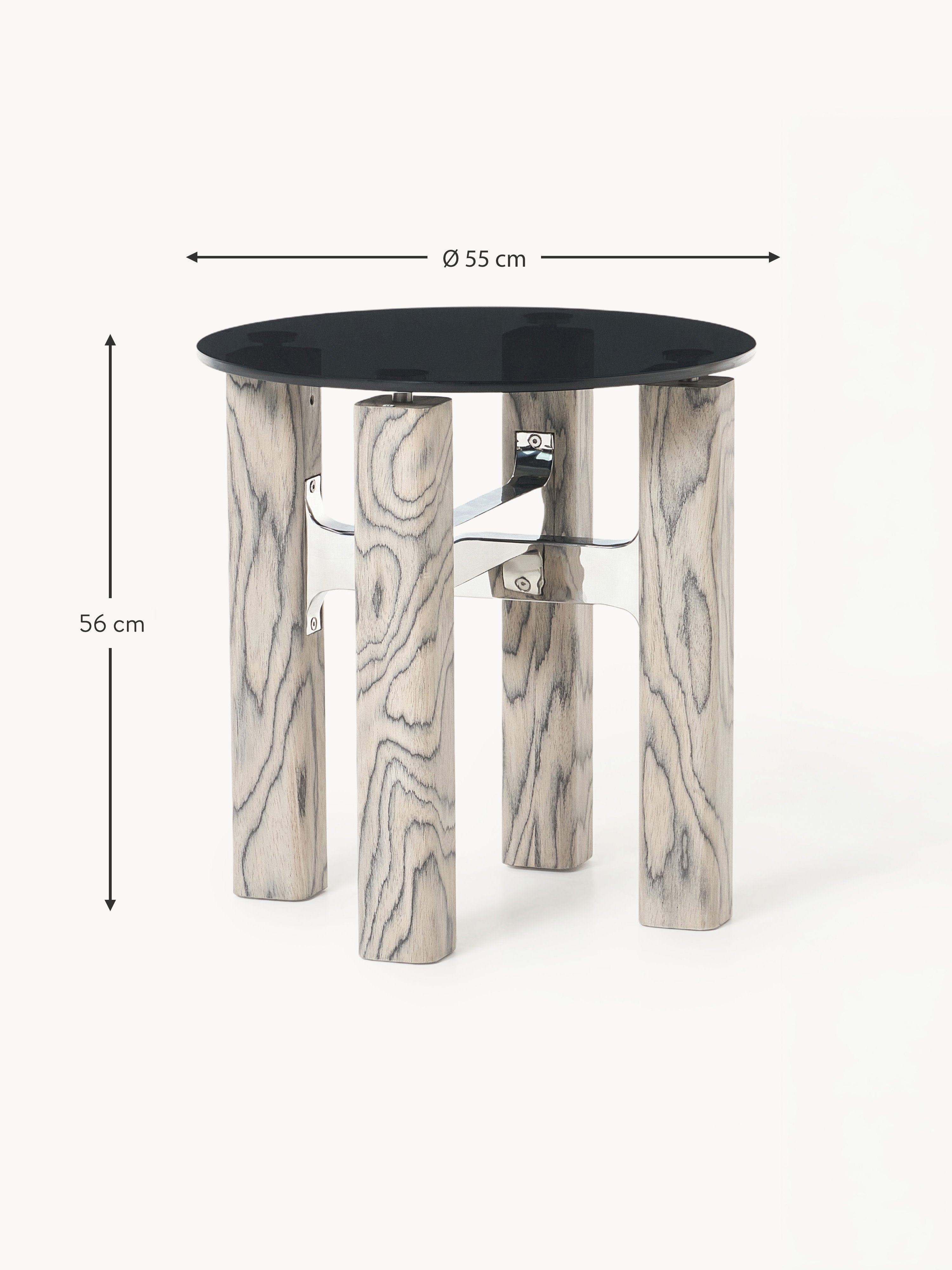 Sam Side Table with Glass Top