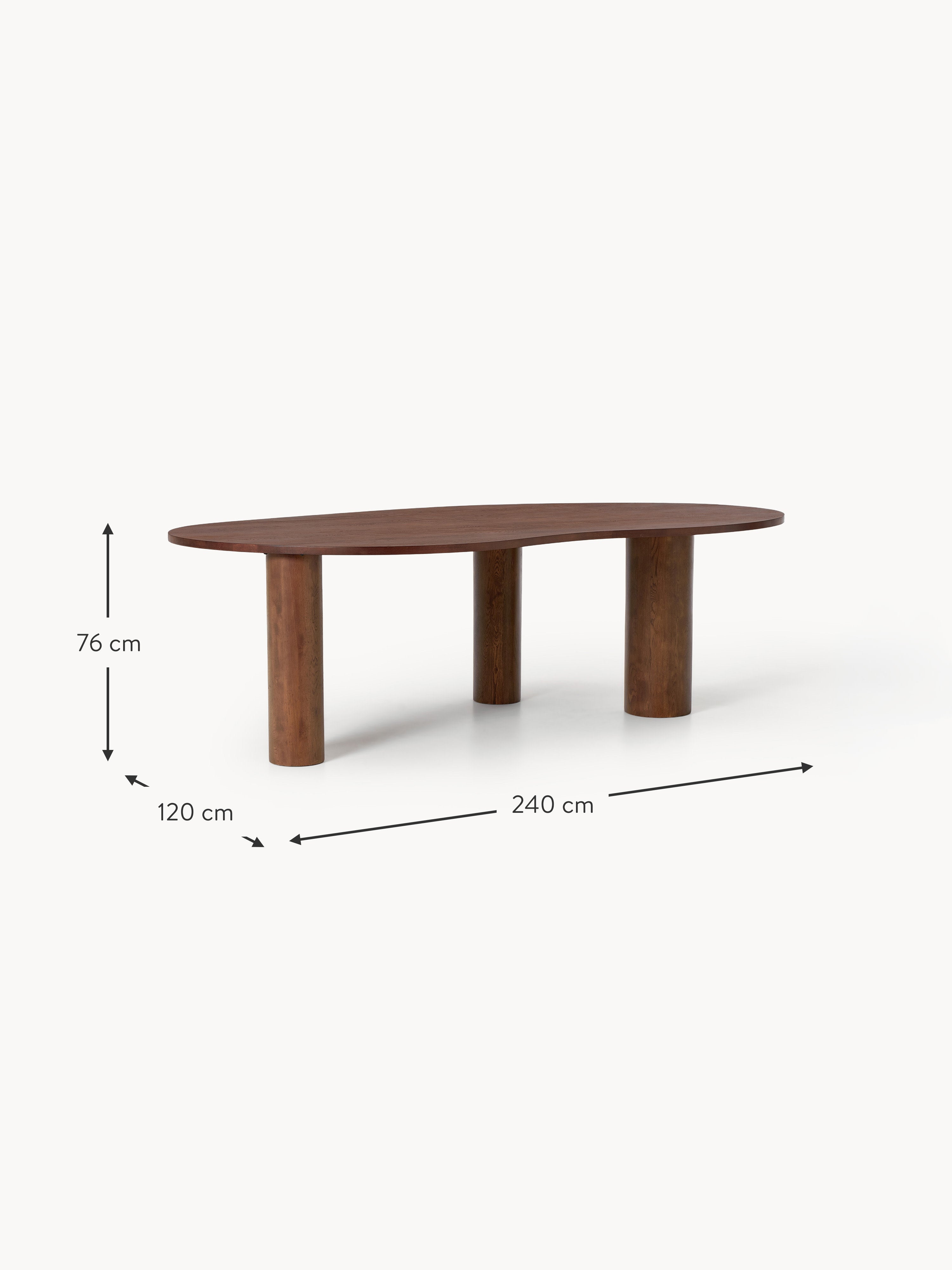 Naruto Organic-Shaped Oak Wood Dining Table, in various sizes