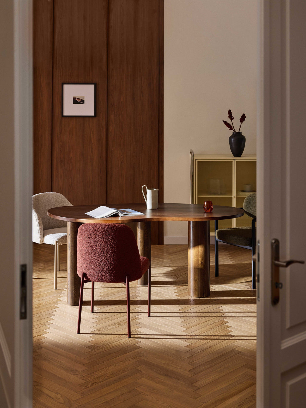 Naruto Organic-Shaped Oak Wood Dining Table, in various sizes