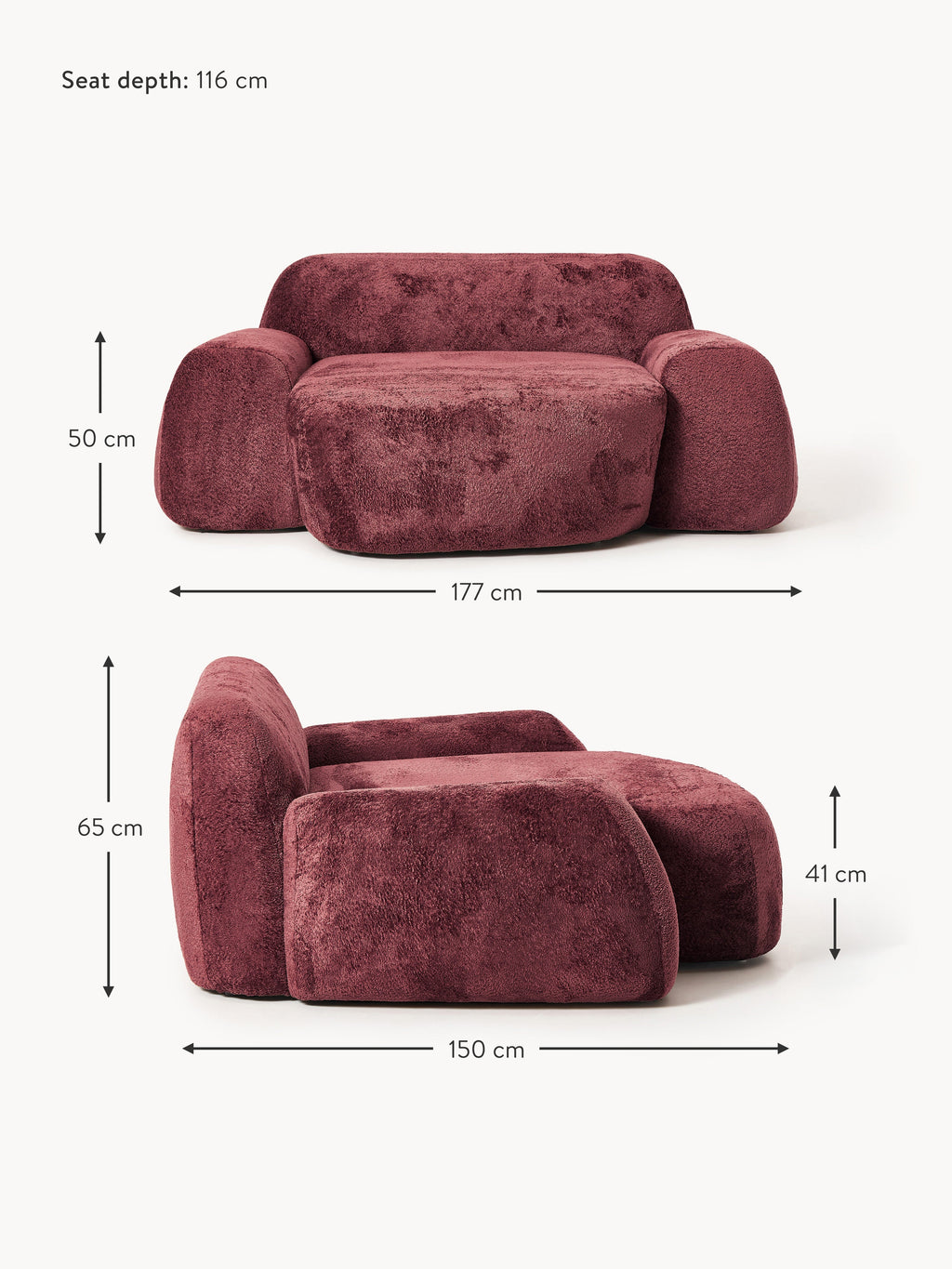 Wolke XL Teddy Bouclé Lounge Chair