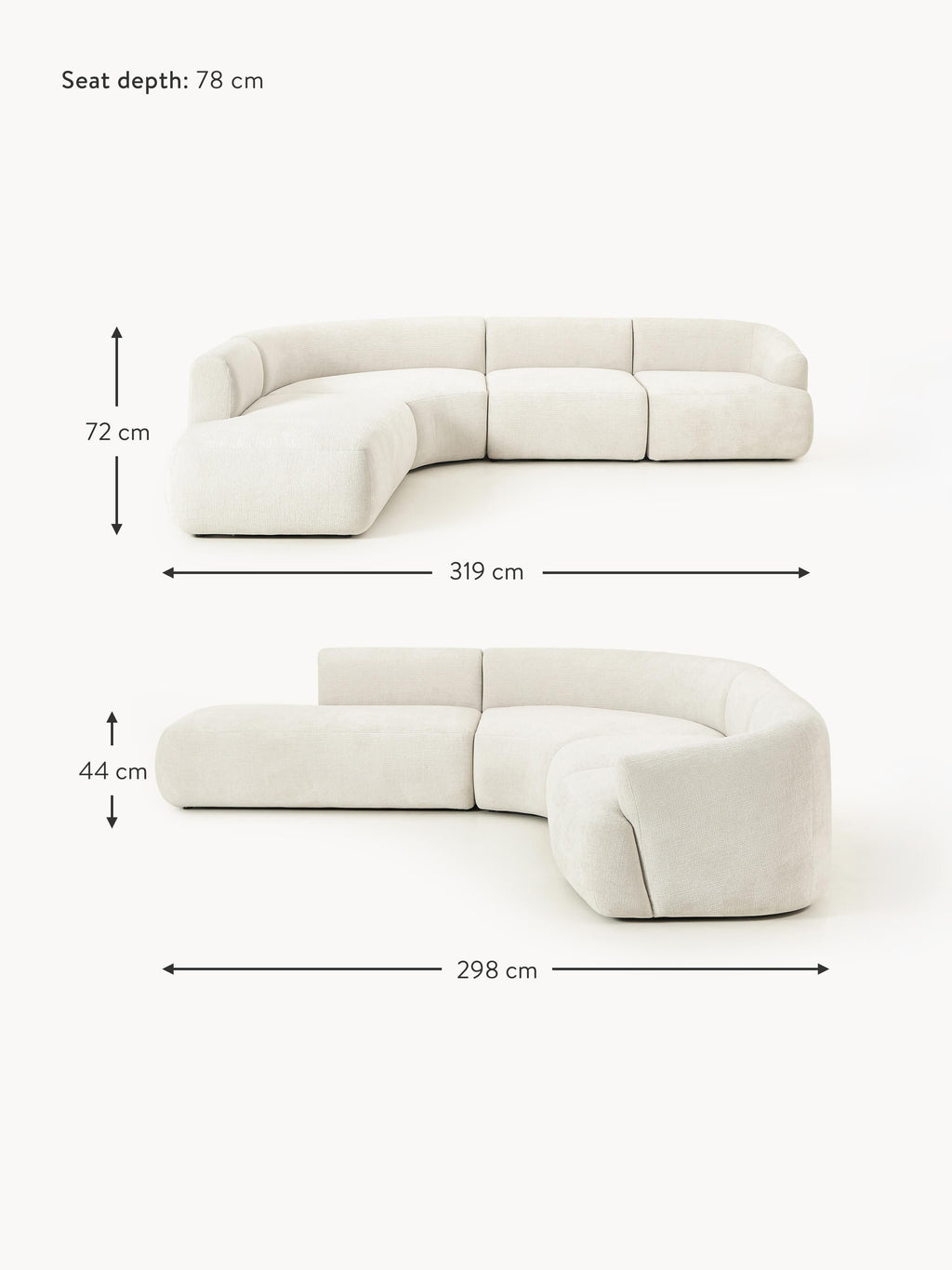 Sofia Modular Corner Sofa (4-seater)