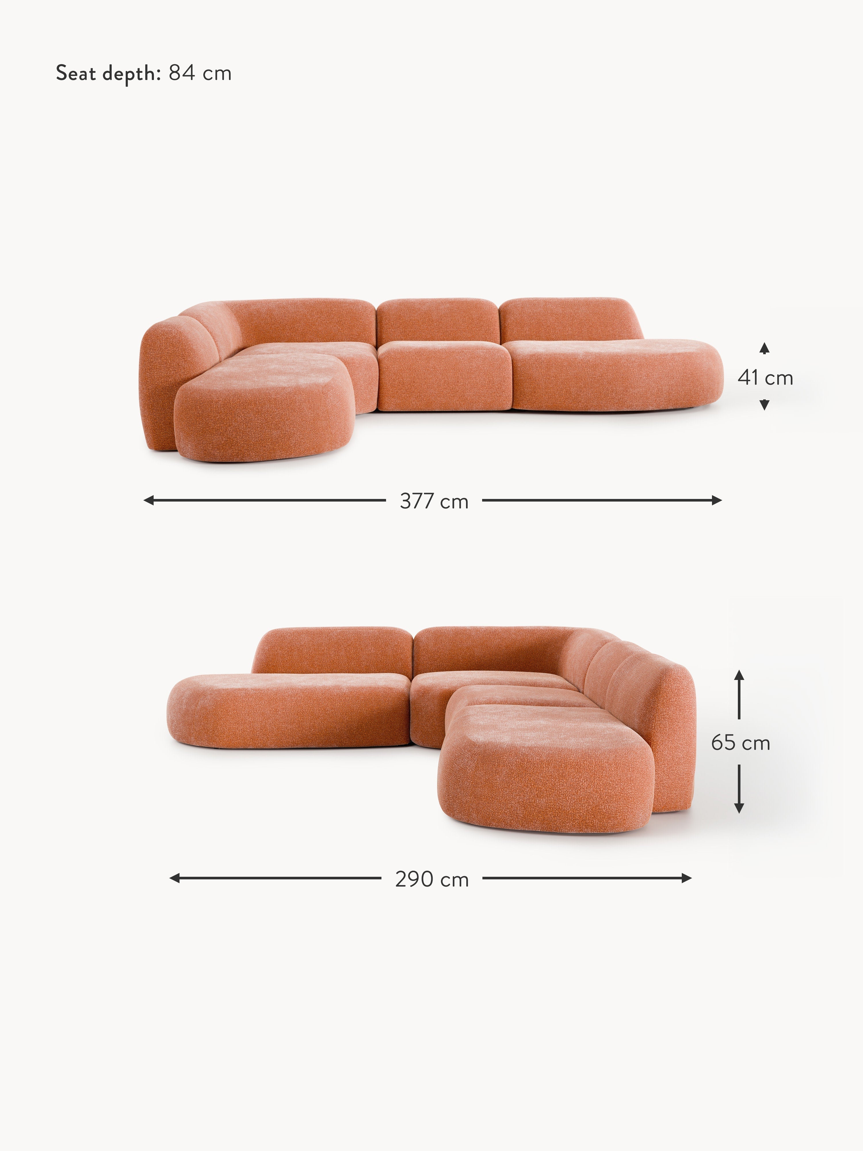 Wolke XL Modular Corner Sofa with Chaise Ends