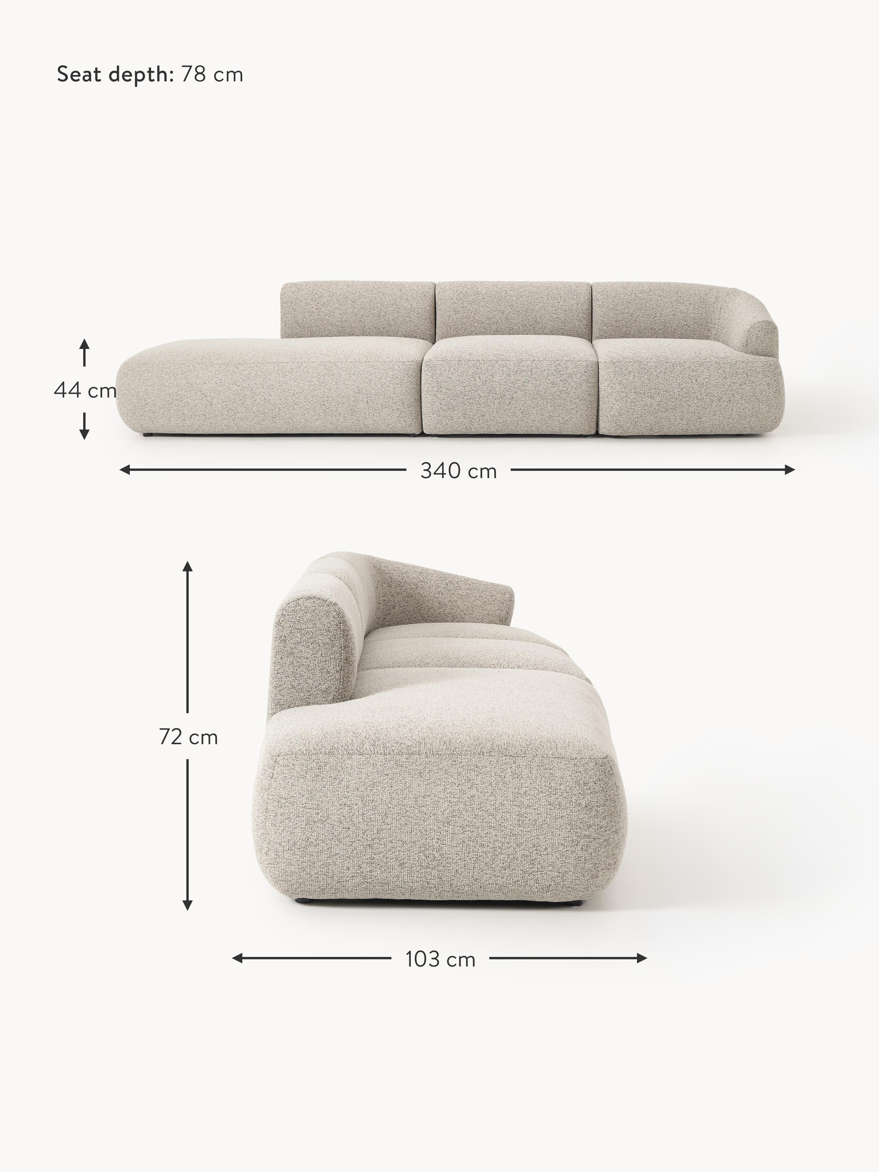 Sofia Modular Bouclé Chaise (4-seater)