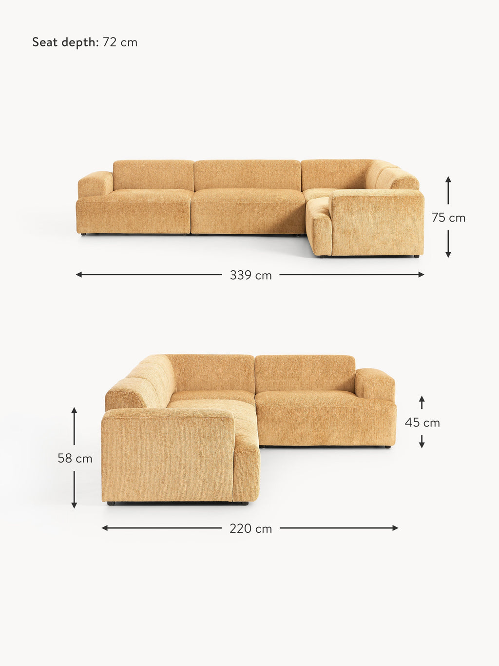 Melva Large Corner Sofa (4-seater)