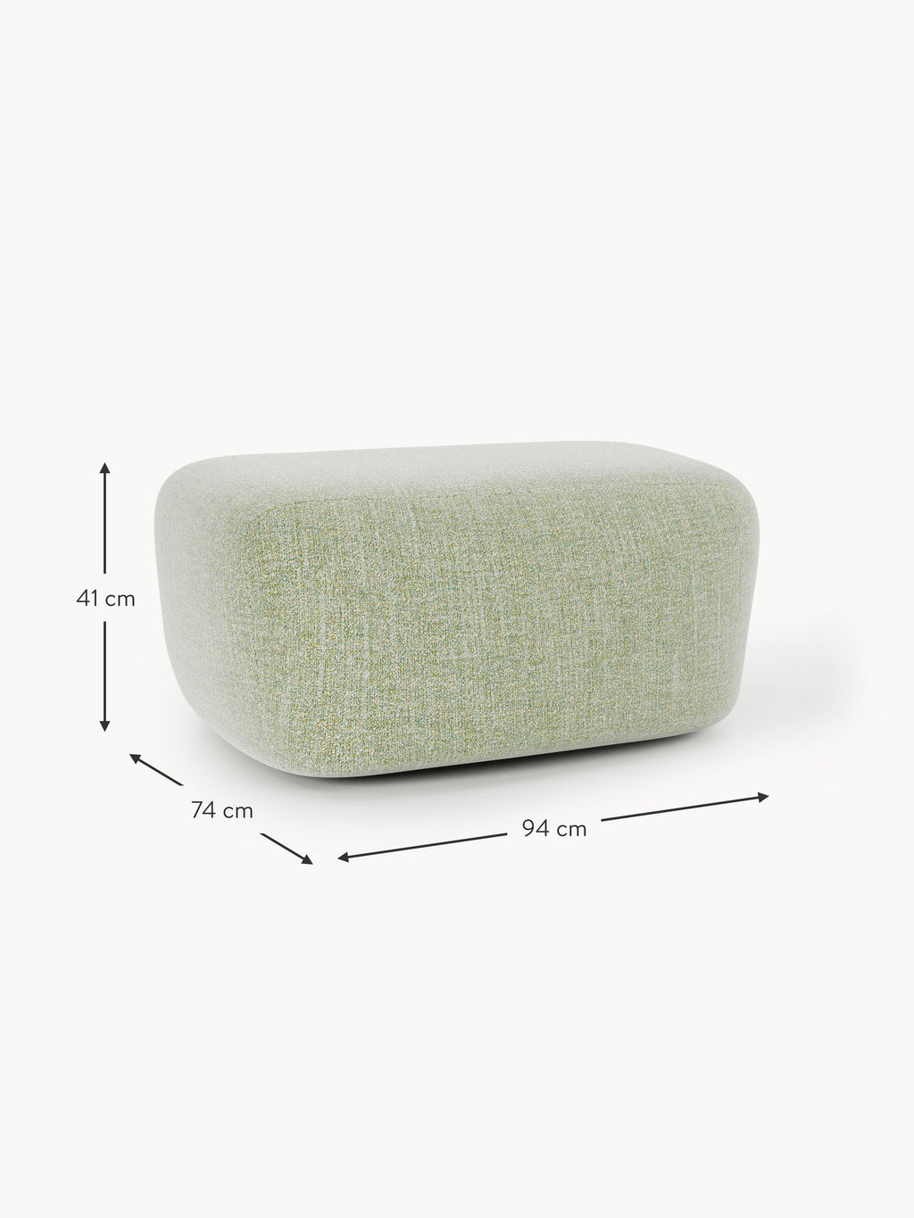 Wolke Large Bouclé Ottoman