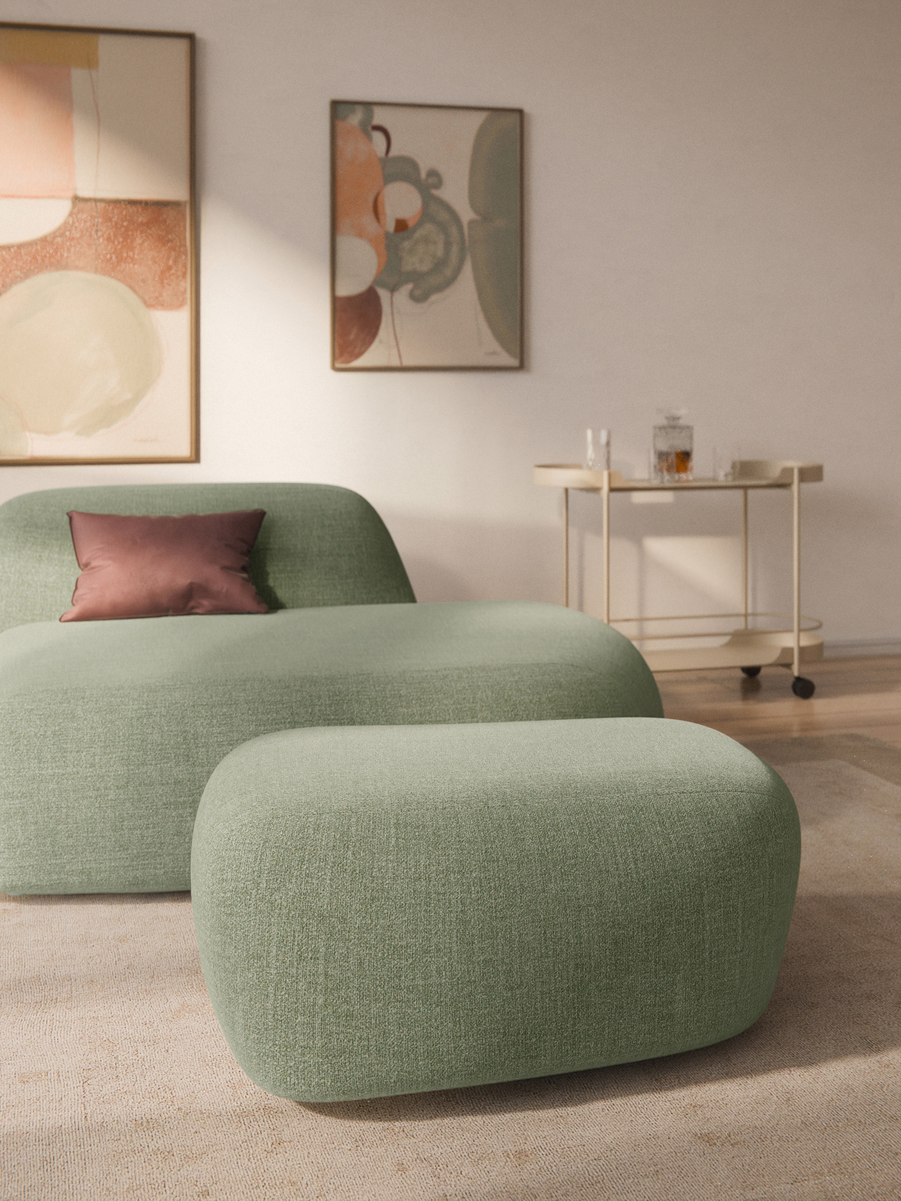 Wolke Large Bouclé Ottoman