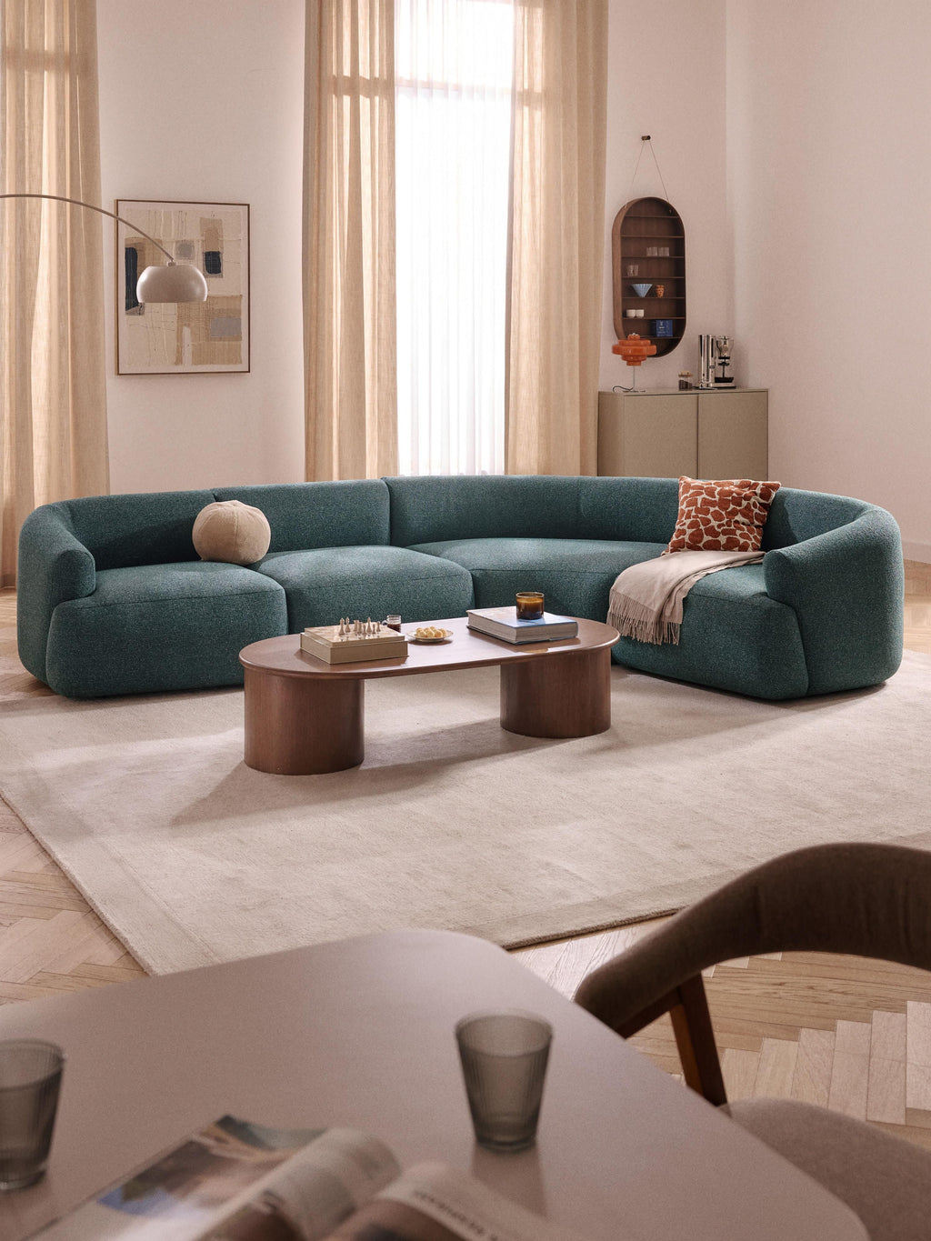 Sofia Modular Bouclé Corner Sofa (4-seater)