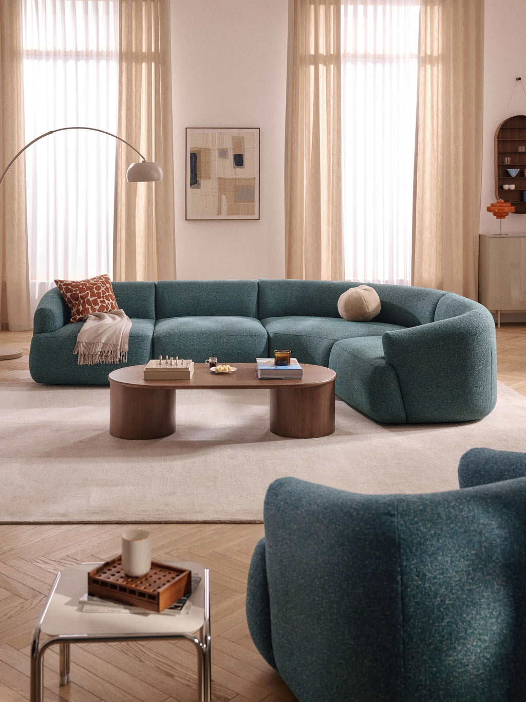 Sofia Modular Bouclé Corner Sofa (4-seater)