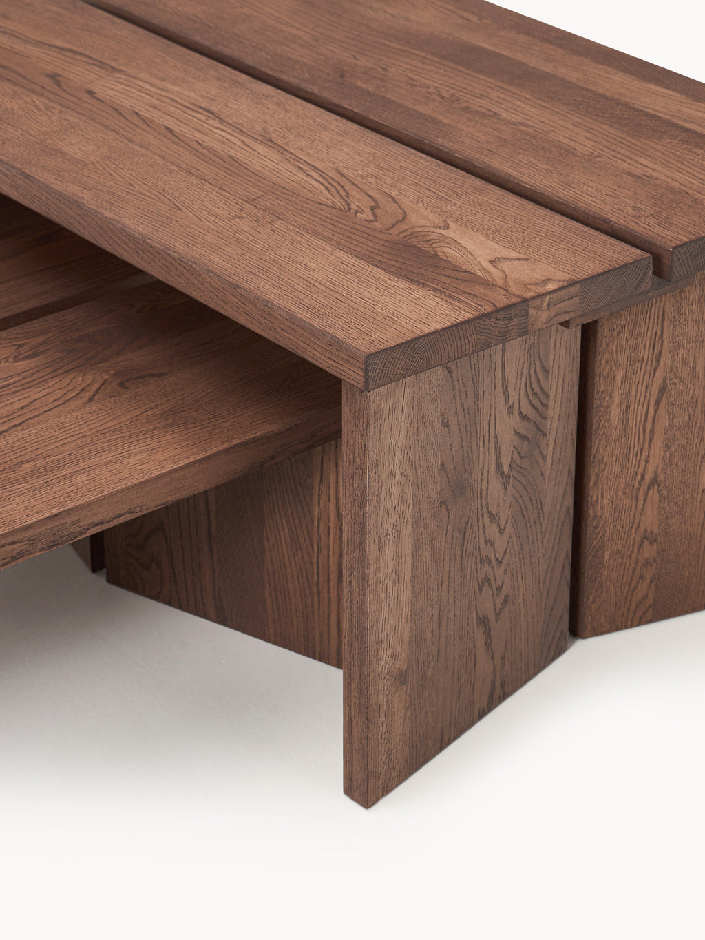 Amad Oak Wood Coffee Tables, Set of 2