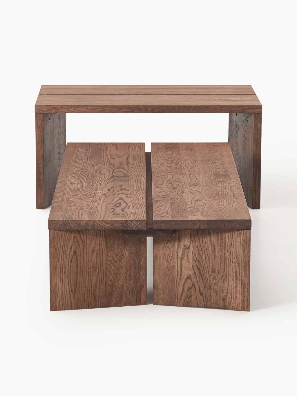 Amad Oak Wood Coffee Tables, Set of 2