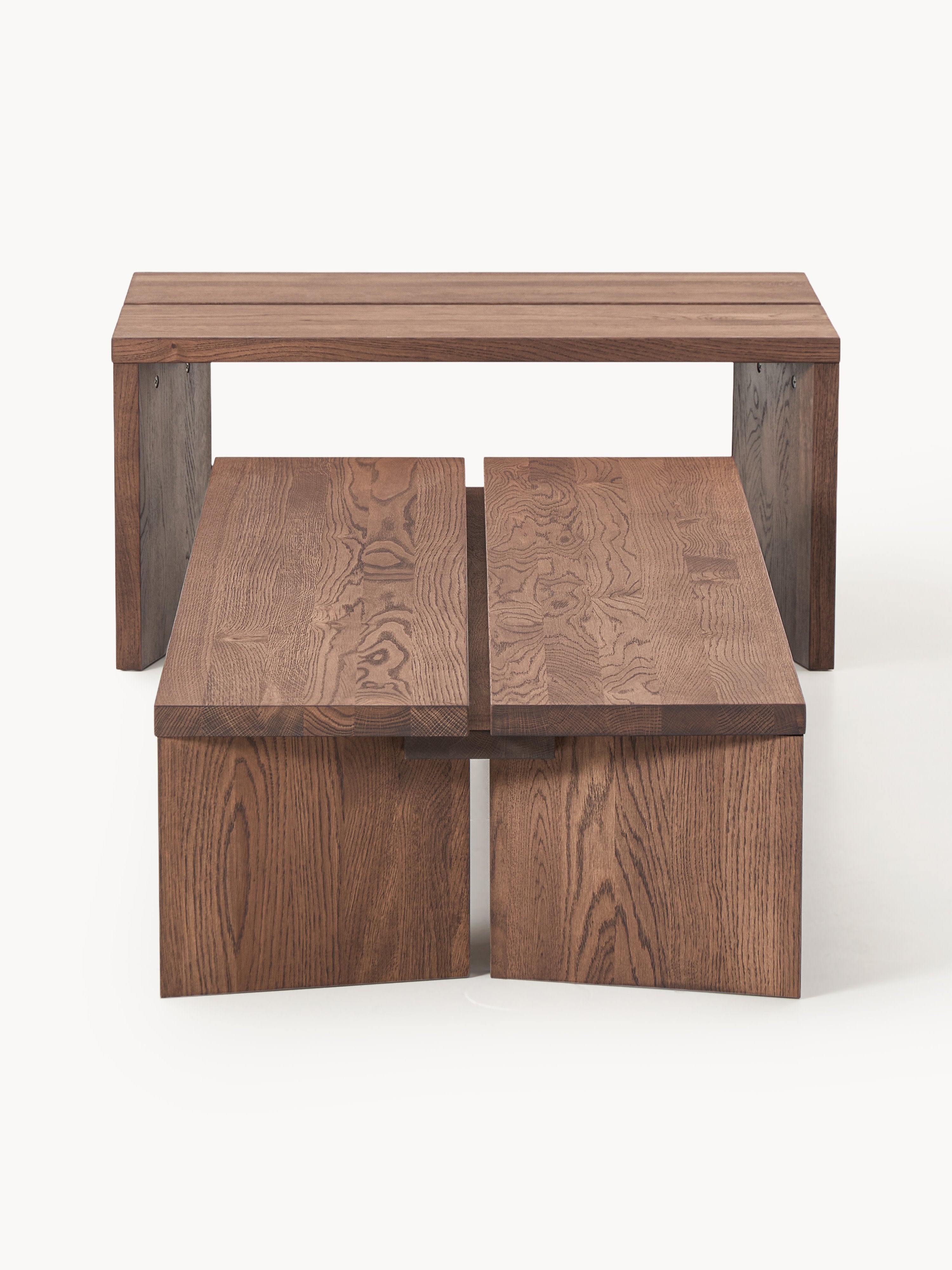 Amad Oak Wood Coffee Tables, Set of 2