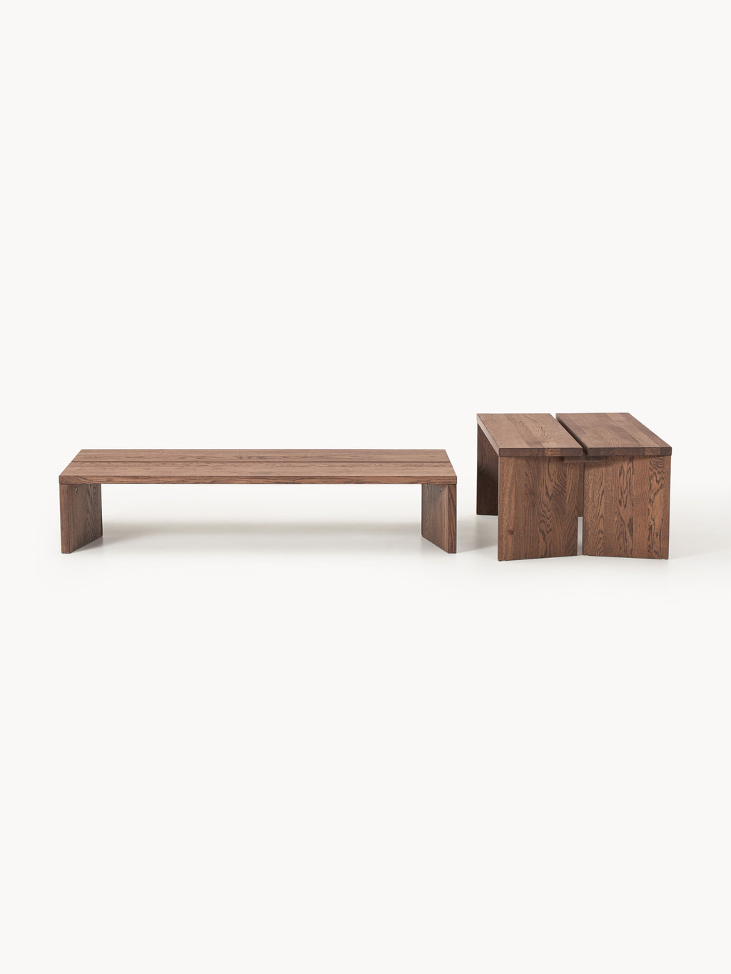 Amad Oak Wood Coffee Tables, Set of 2