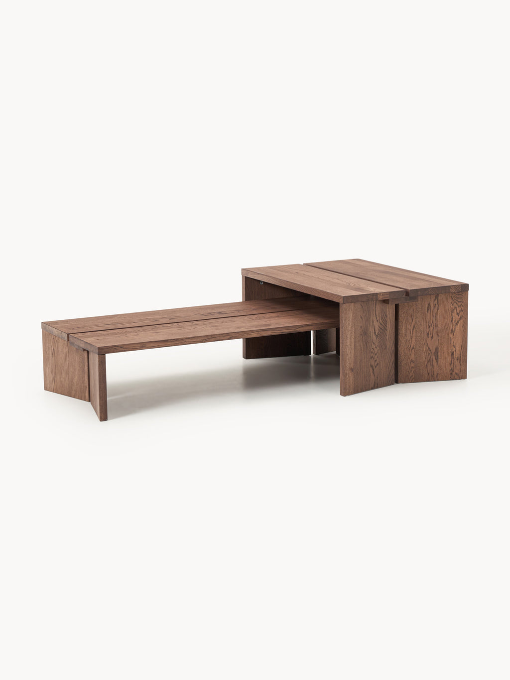 Amad Oak Wood Coffee Tables, Set of 2