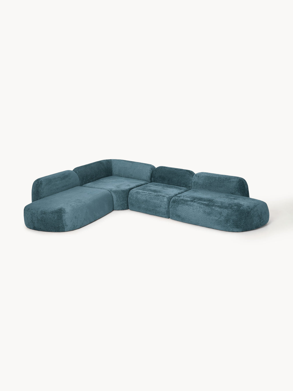 Wolke XL Modular Teddy Bouclé Corner Sofa with Chaise Ends