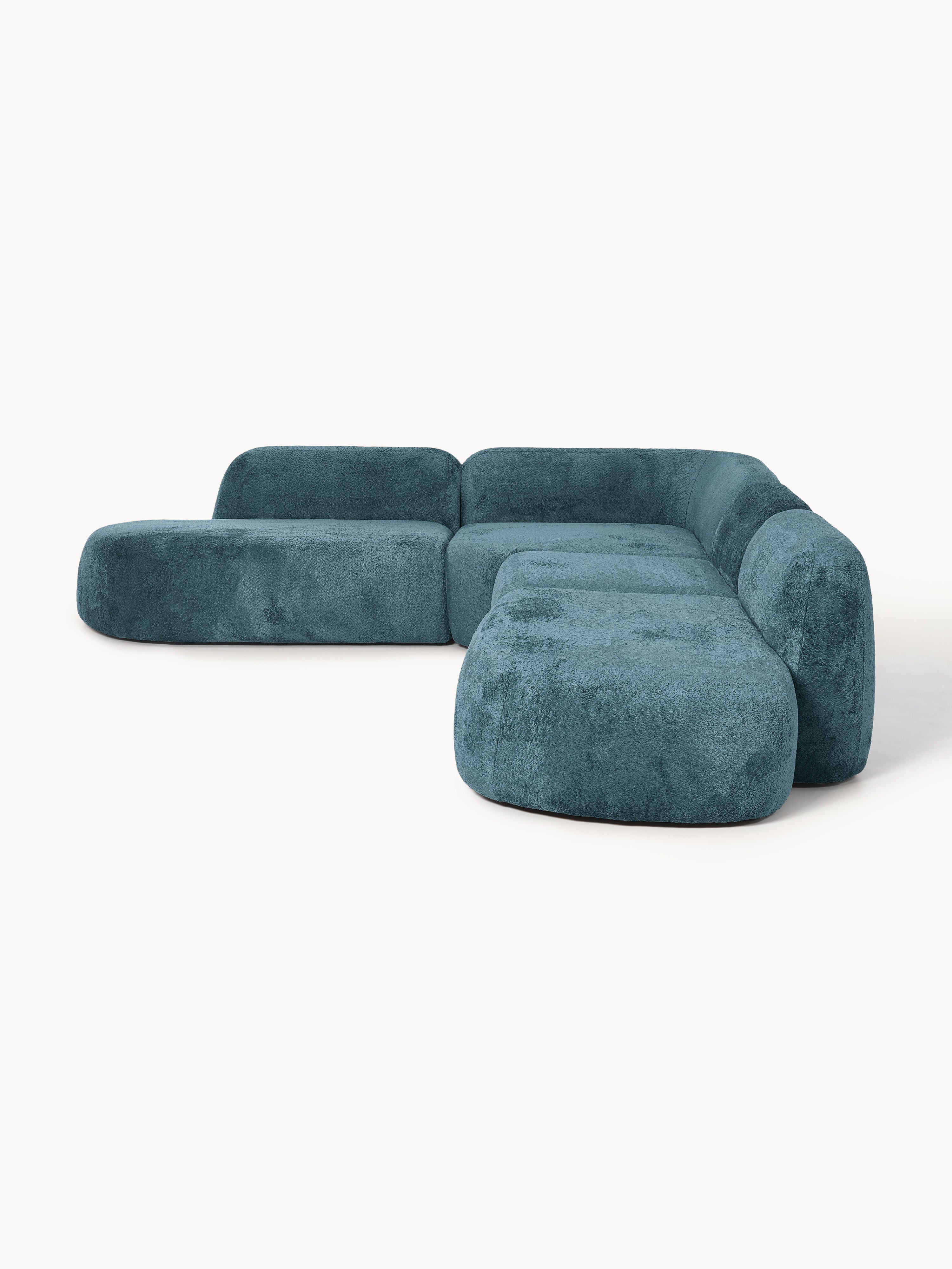 Wolke XL Modular Teddy Bouclé Corner Sofa with Chaise Ends