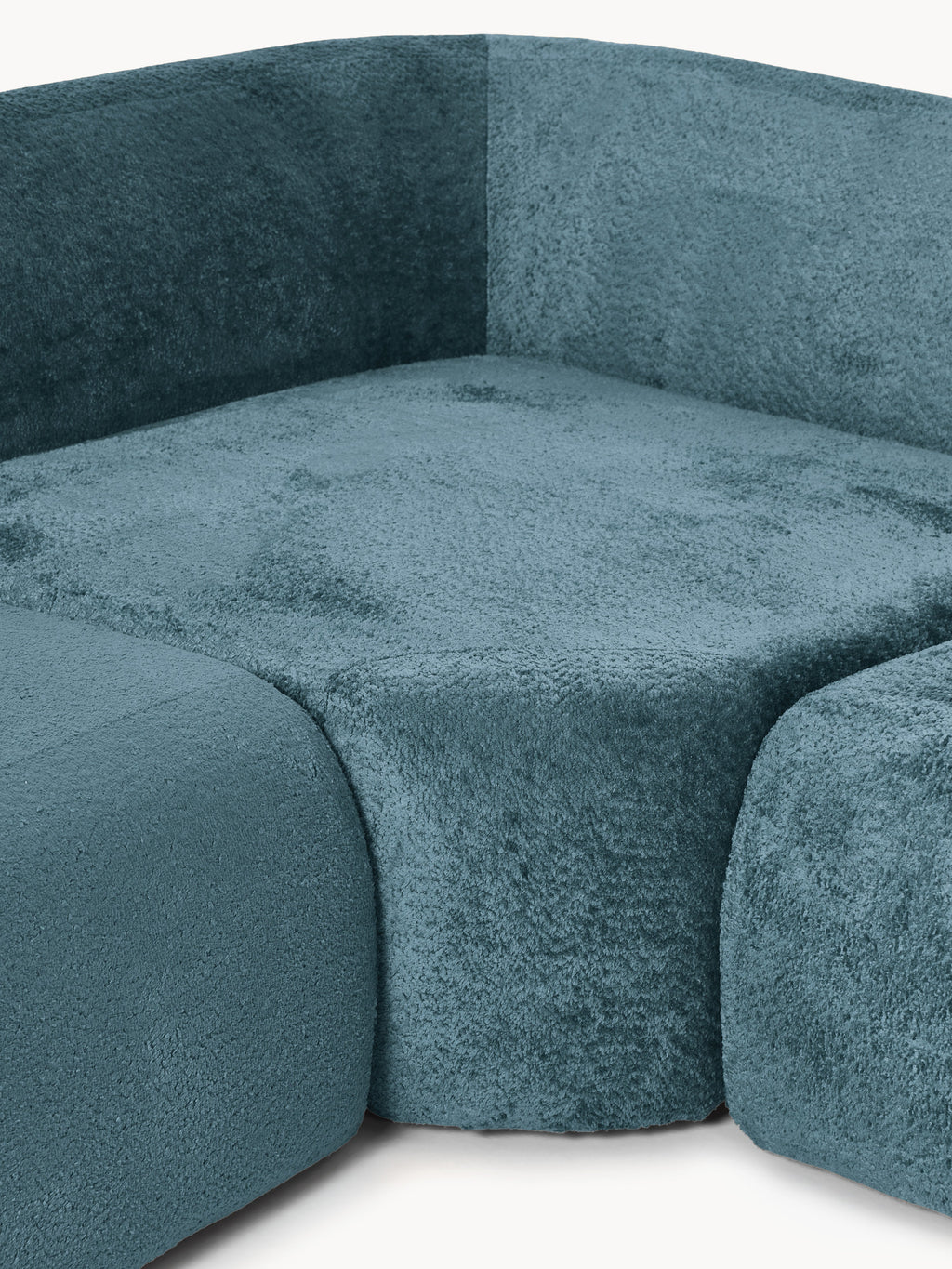 Wolke XL Modular Teddy Bouclé Corner Sofa with Chaise Ends