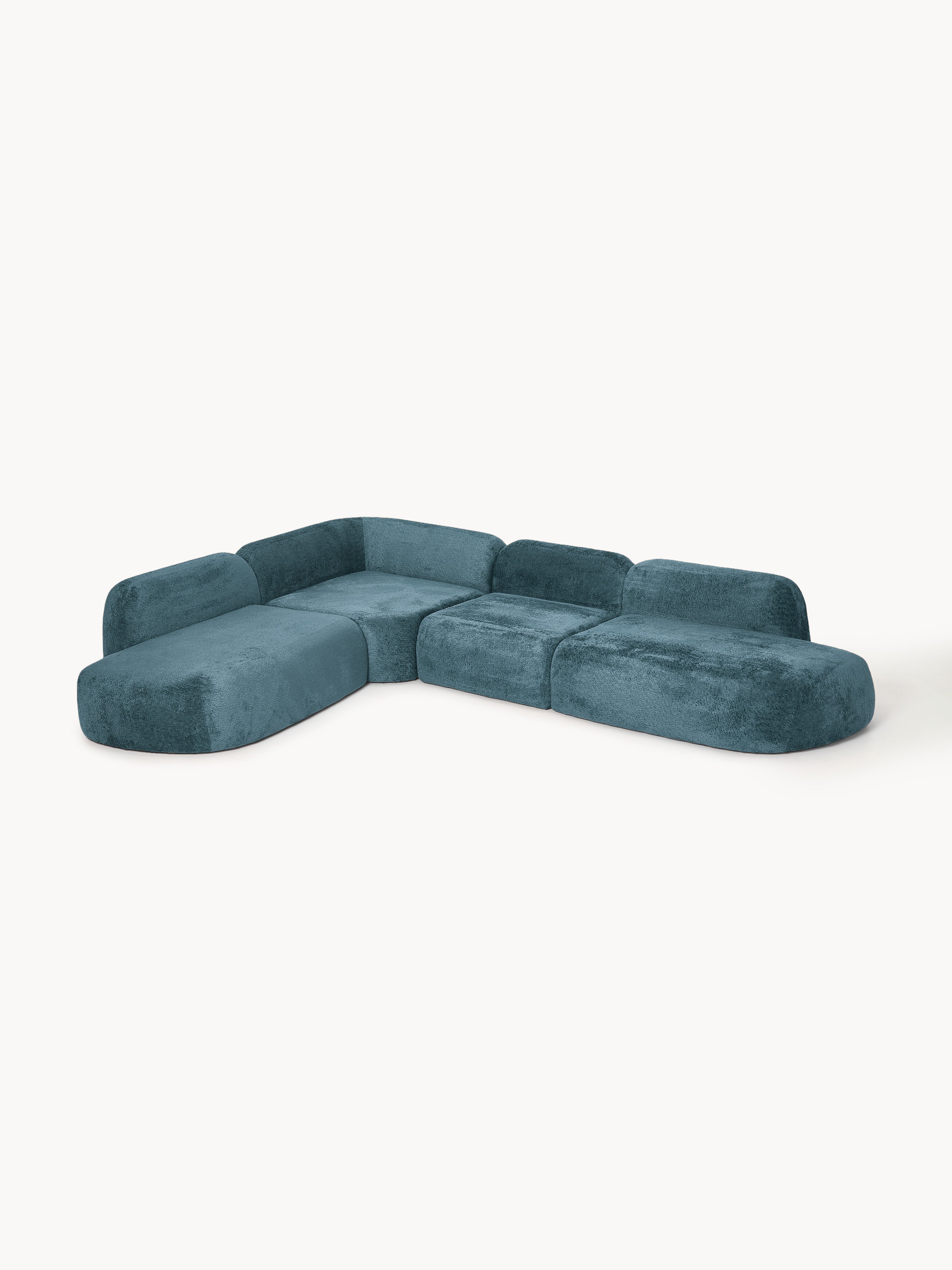 Wolke XL Modular Teddy Bouclé Corner Sofa with Chaise Ends