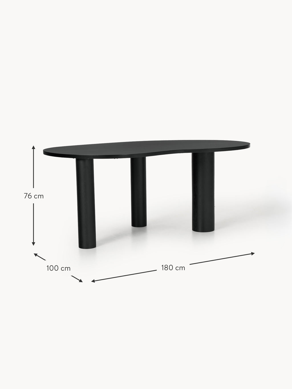 Naruto Organic-Shaped Oak Wood Dining Table, in various sizes