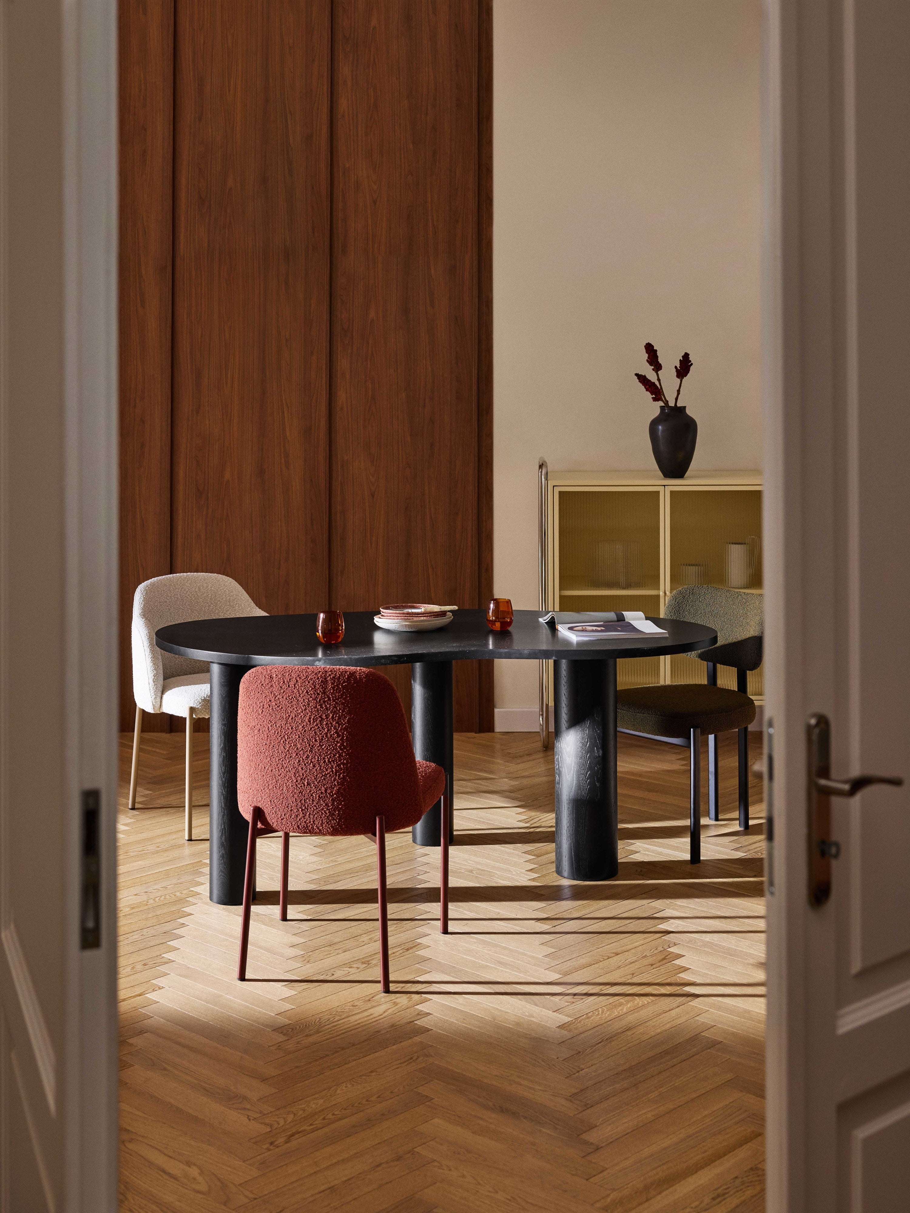 Naruto Organic-Shaped Oak Wood Dining Table, in various sizes