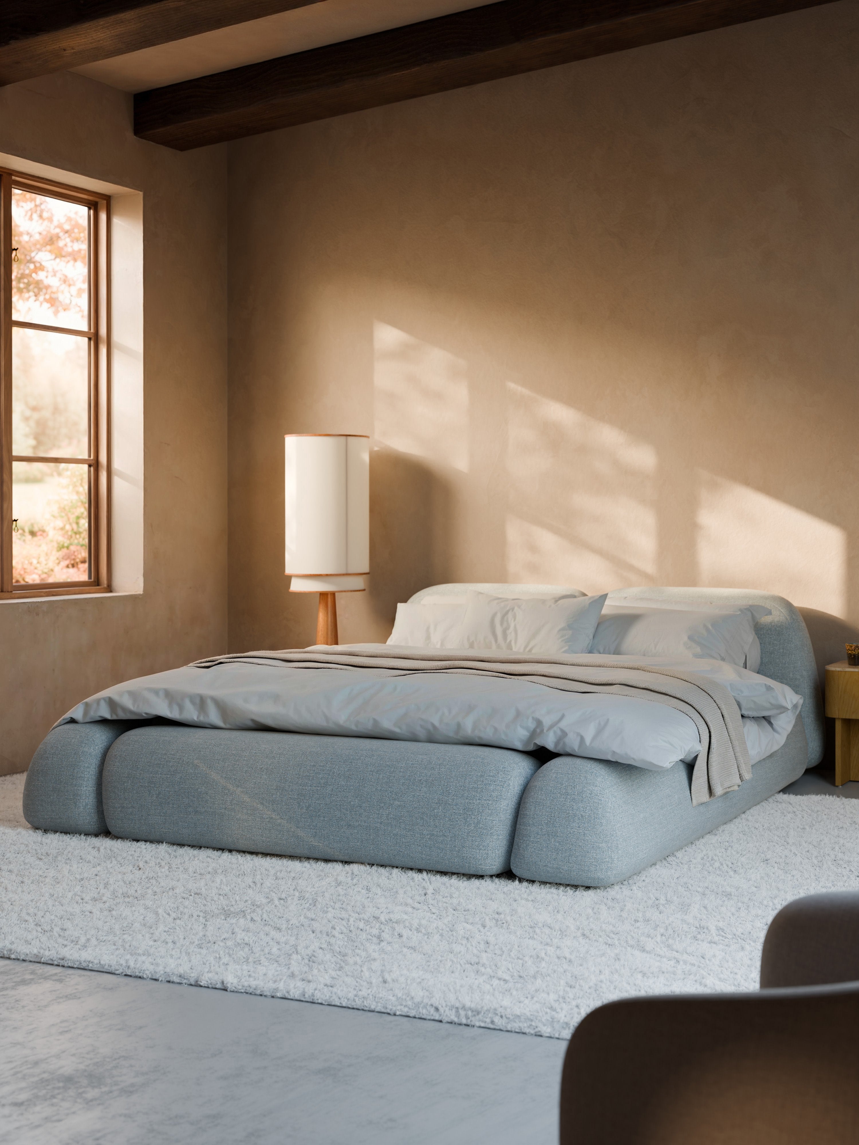 Wolke Upholstered Bouclé Bed with Storage