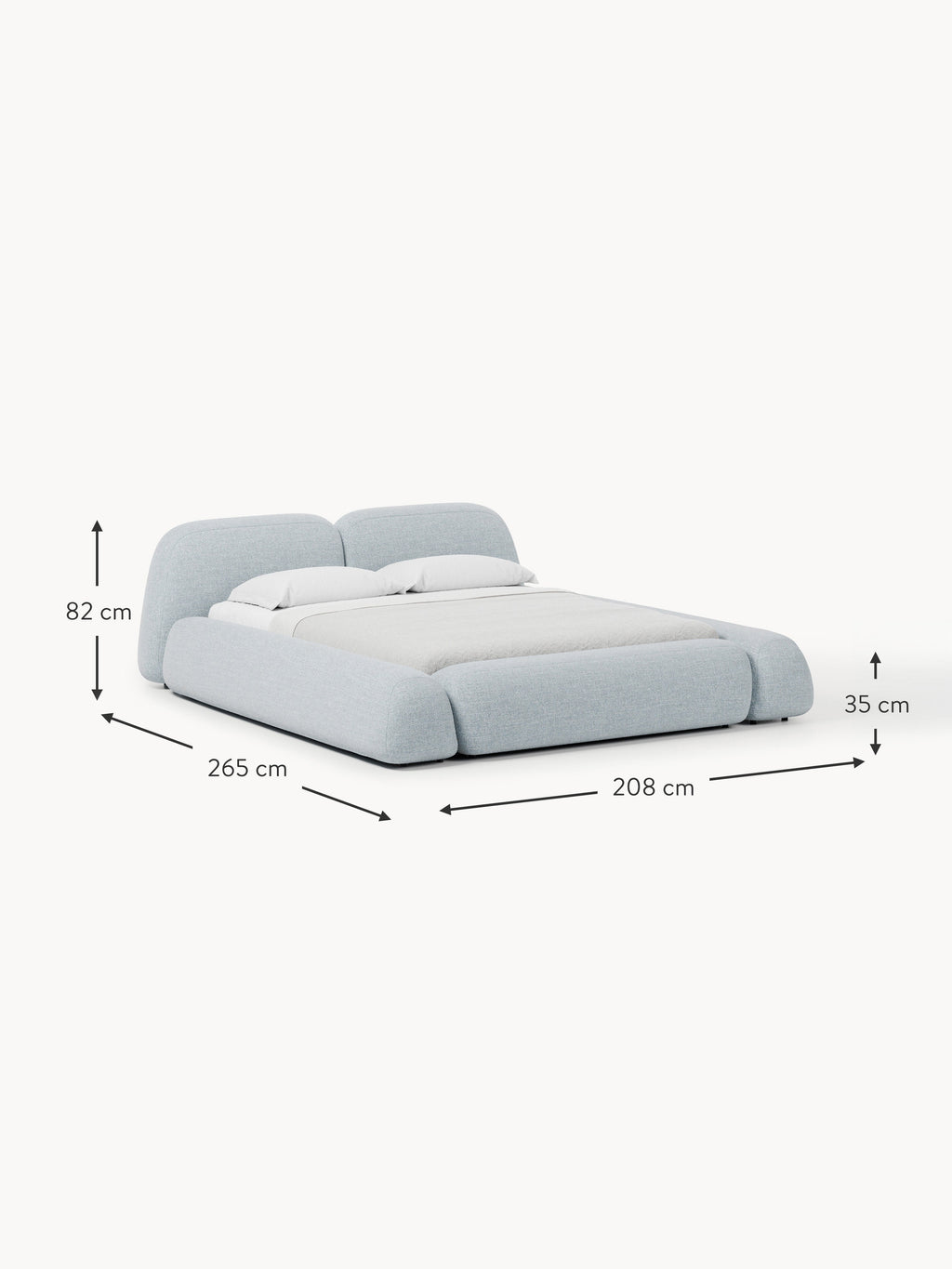 Wolke Upholstered Bouclé Bed with Storage
