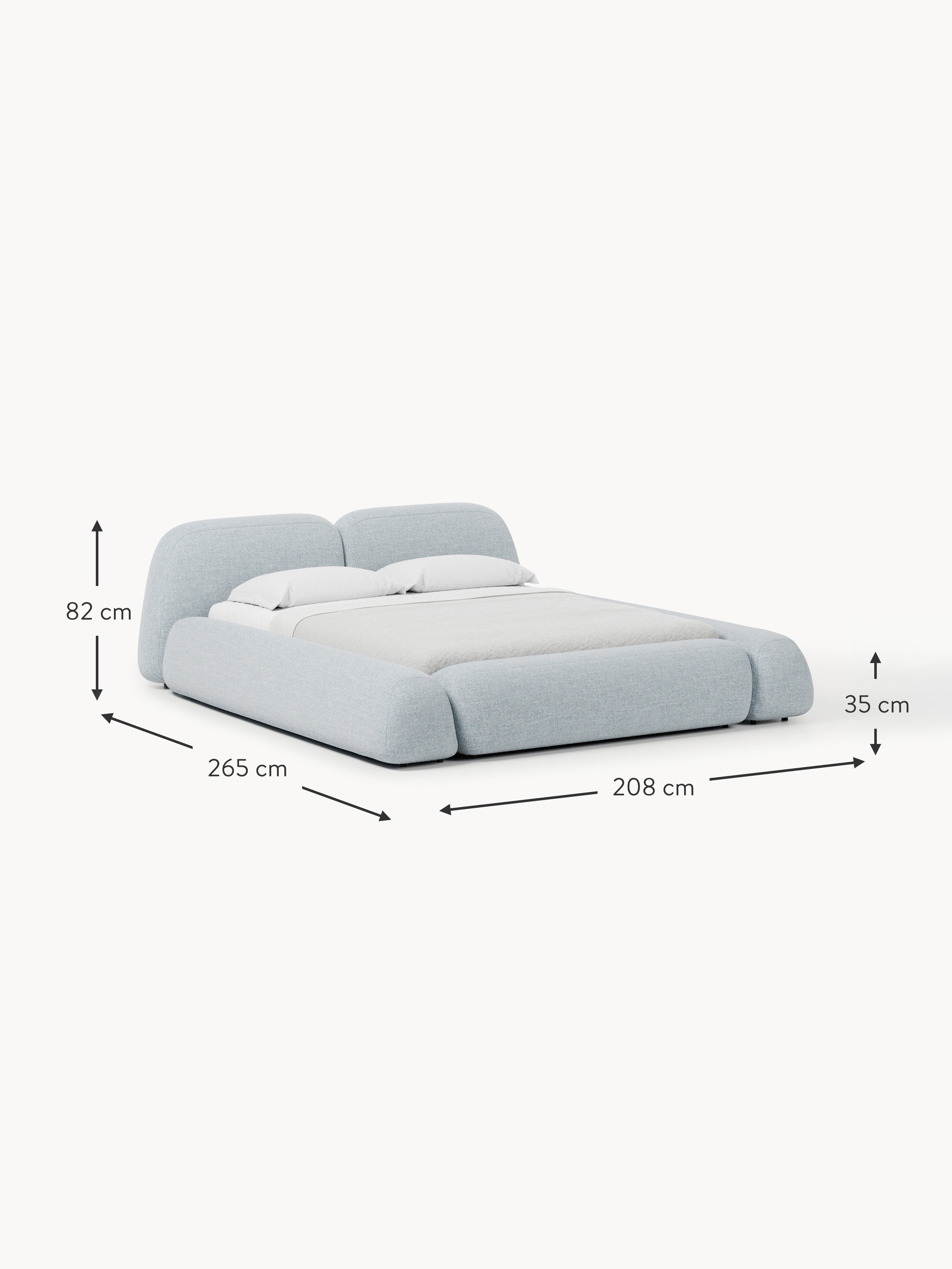 Wolke Upholstered Bouclé Bed with Storage