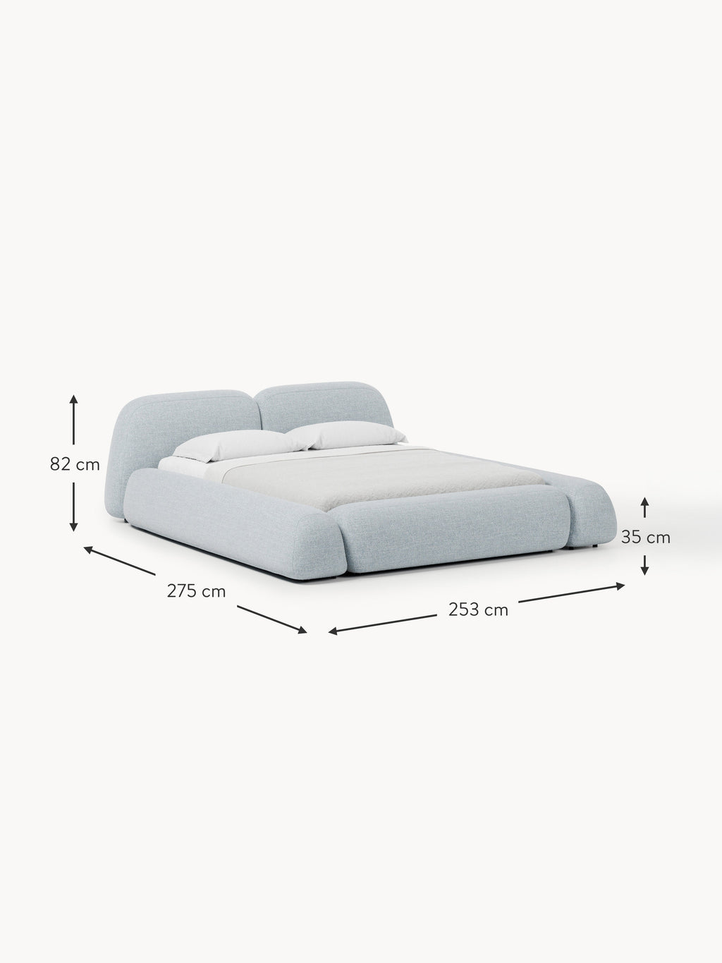 Wolke Upholstered Bouclé Bed with Storage