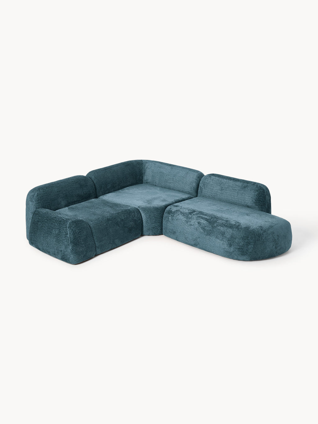 Wolke Modular Teddy Bouclé Corner Sofa (4-seater) with Chaise End