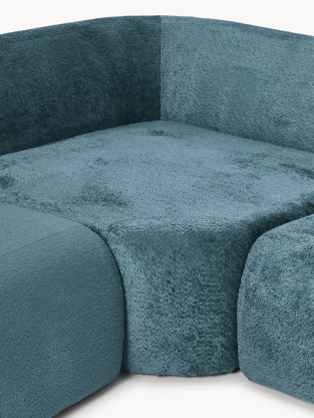 Wolke Modular Teddy Bouclé Corner Sofa (4-seater) with Chaise End