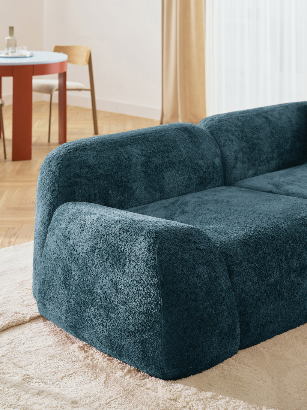 Wolke Modular Teddy Bouclé Corner Sofa (4-seater) with Chaise End