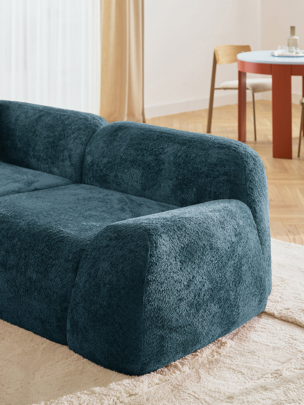 Wolke Modular Teddy Bouclé Corner Sofa (4-seater) with Chaise End