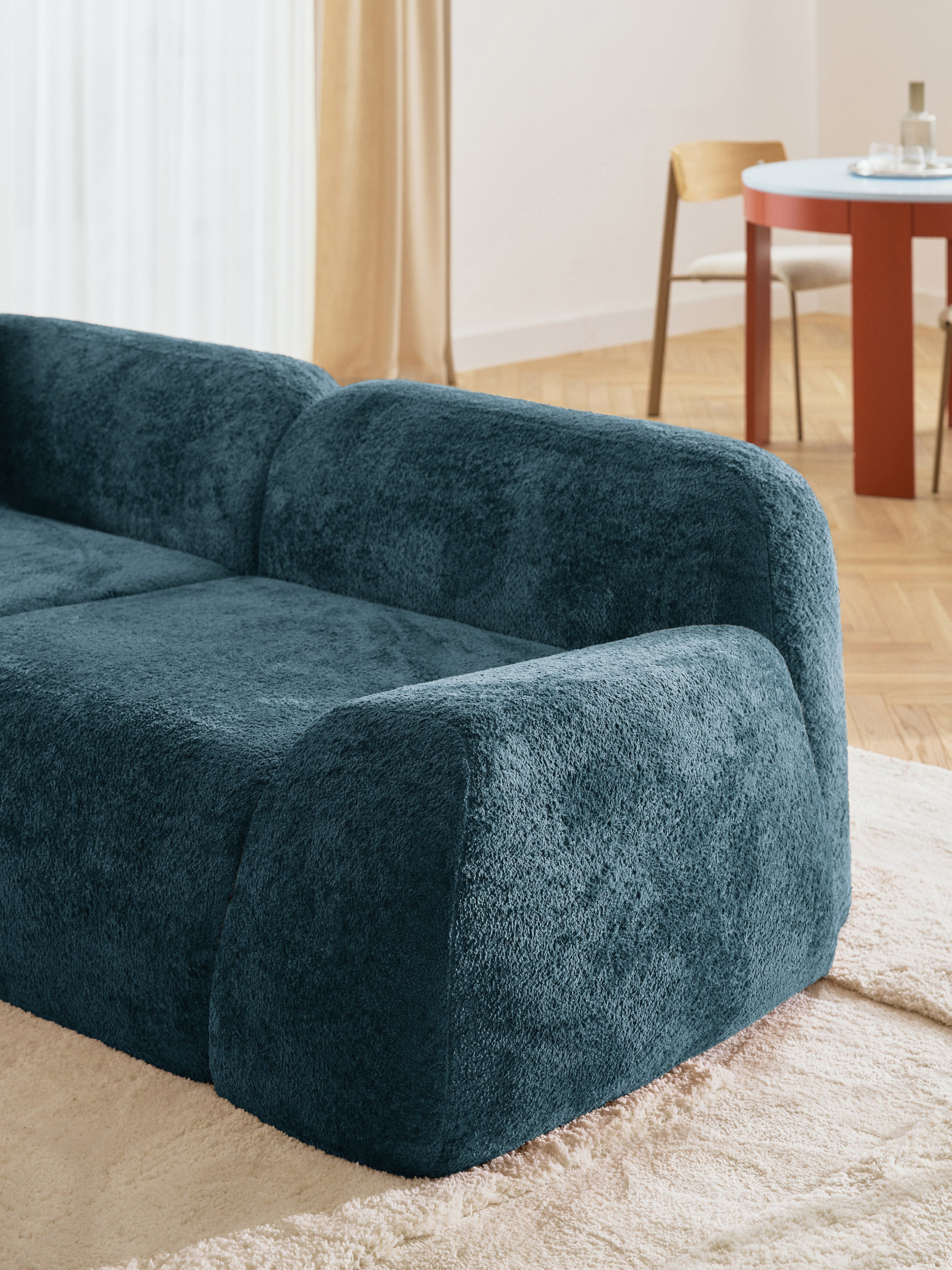 Wolke Modular Teddy Bouclé Corner Sofa (4-seater) with Chaise End