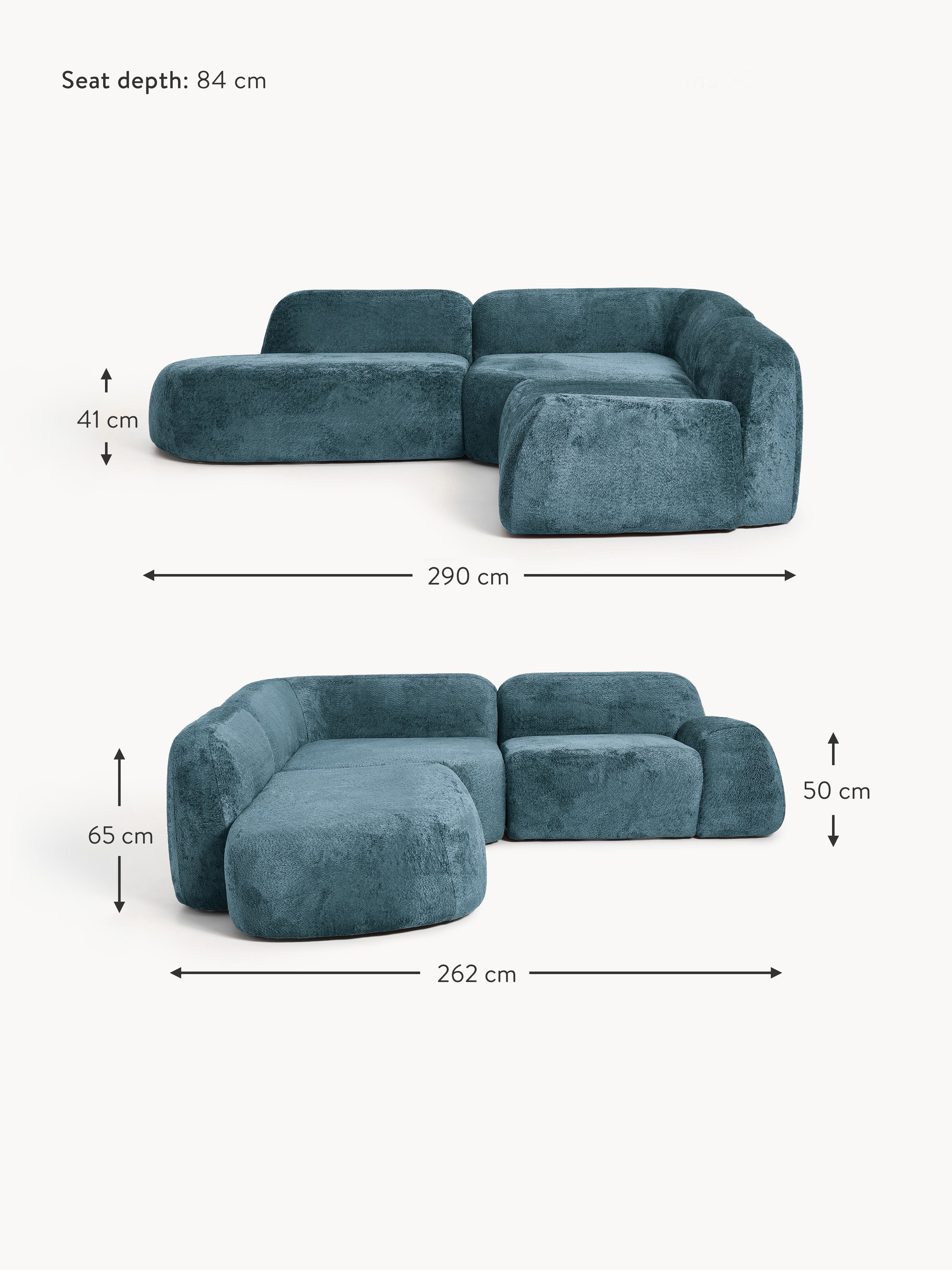 Wolke Modular Teddy Bouclé Corner Sofa (4-seater) with Chaise End